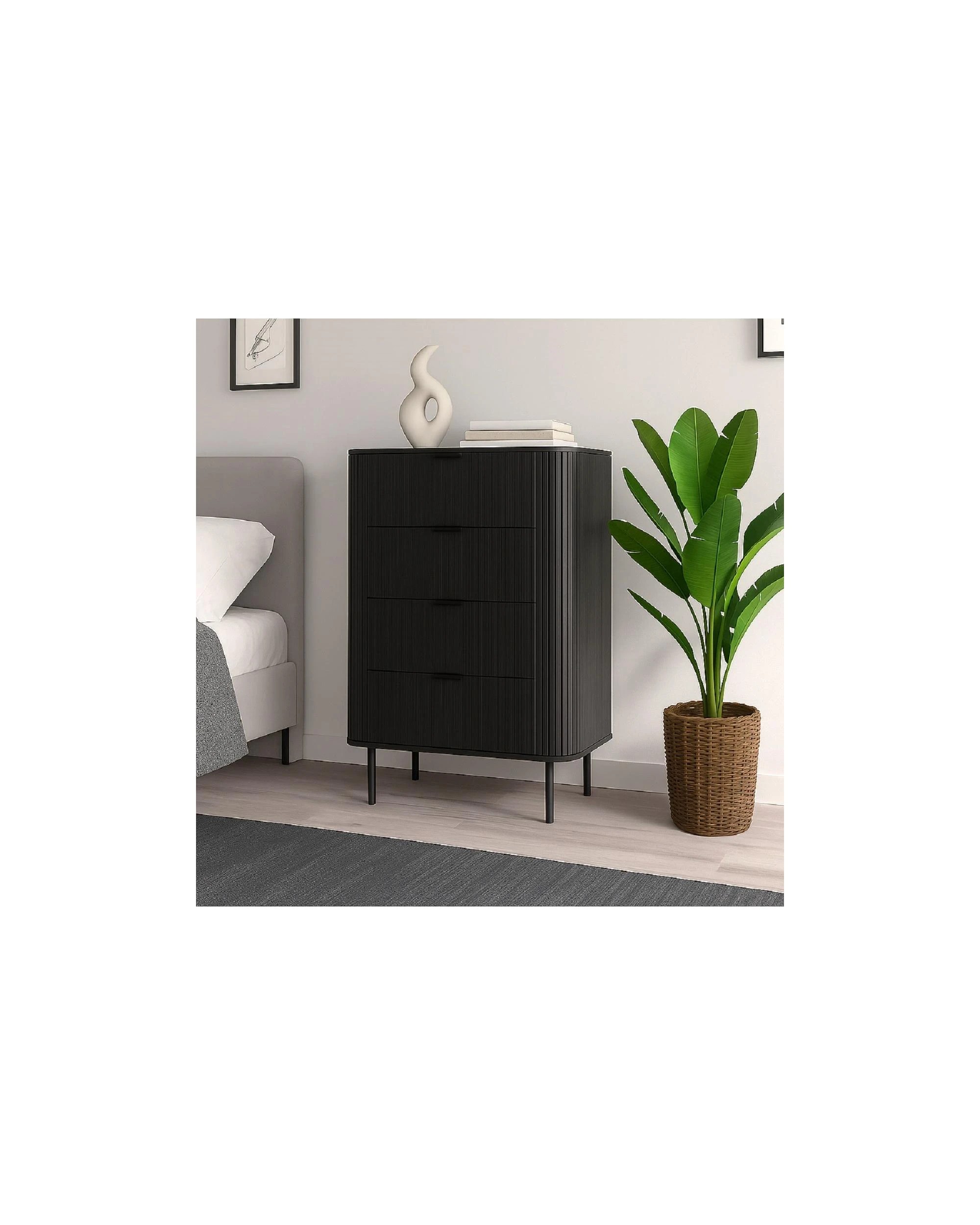 3 Kodu Tallboy Dresser Chest 4 Drawers - Black, 3 of 10