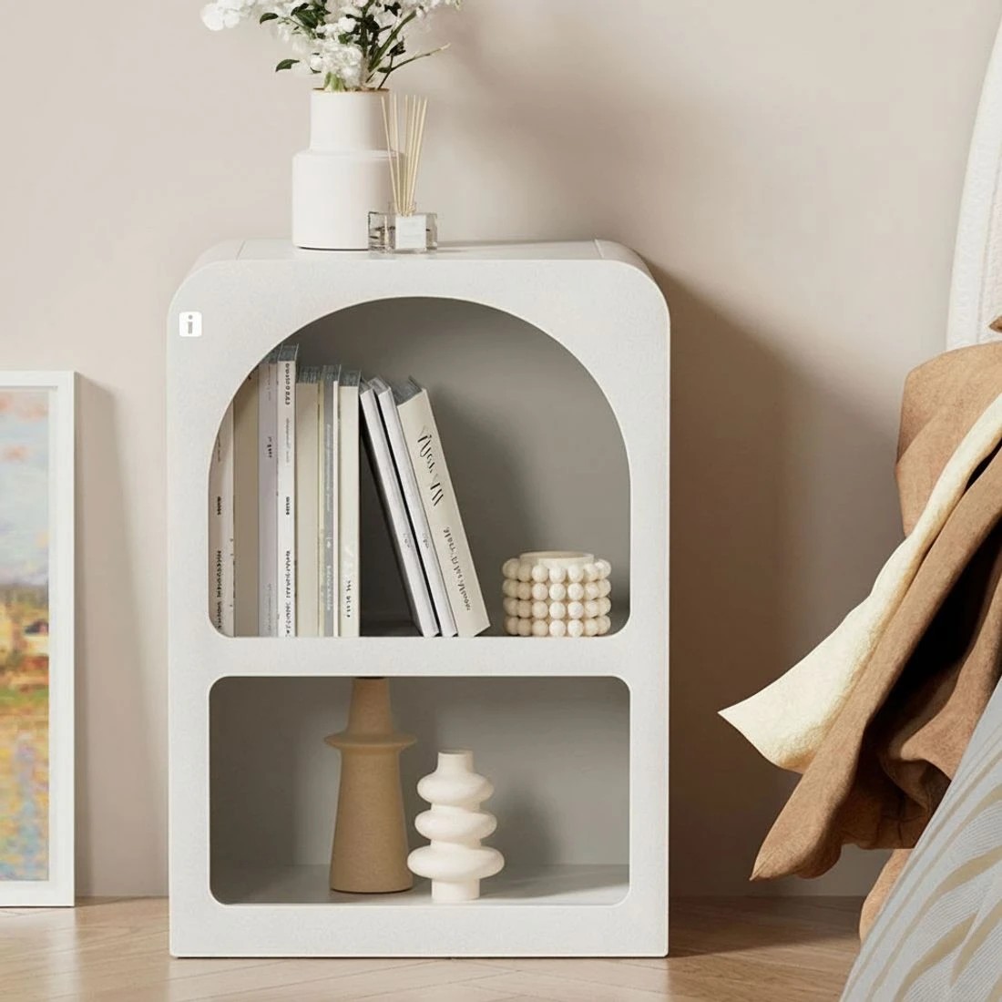 5 Artiss Bedside Table 2 Shelves - White, 5 of 5