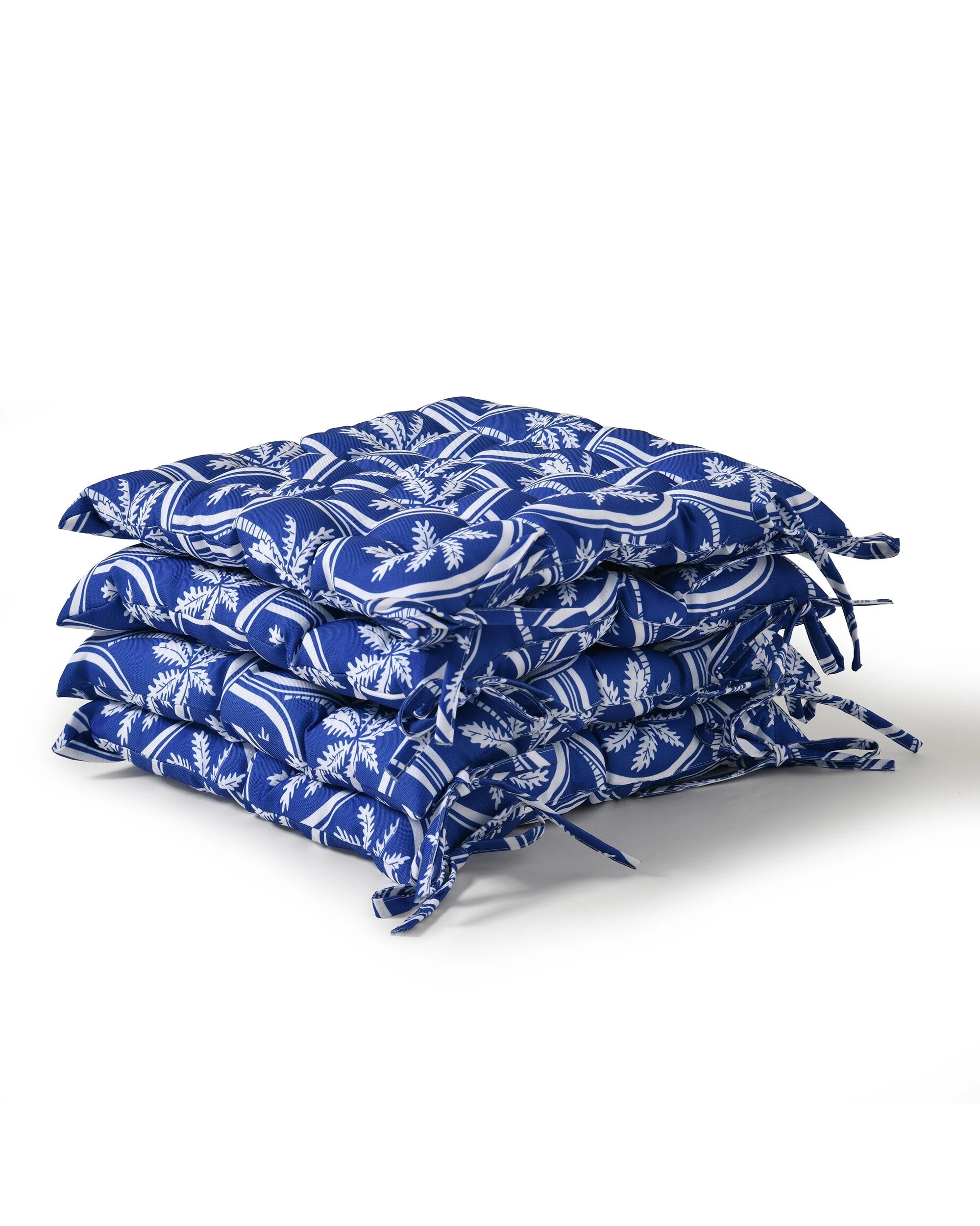 1 Vibes Isola Palms Printed Outdoor Seat Cushions (Set of 4) 40x40cm - Blue Palms, 1 of 8