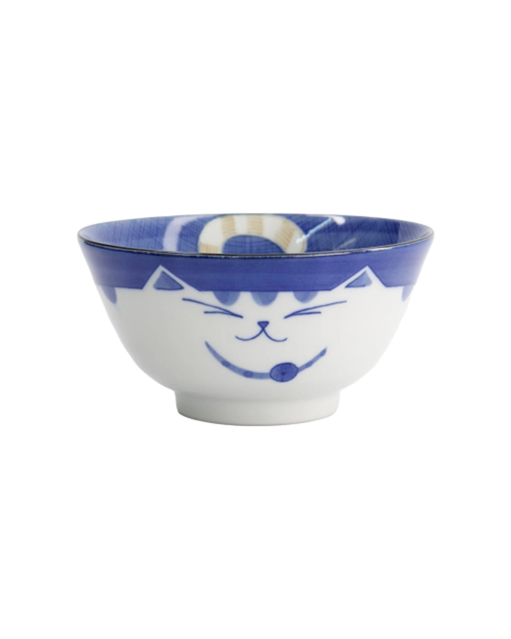 3 Tokyo Design 2PK Kawaii Neko Cat Tayo Bowl 13x6.5cm Japanese-Inspired Tableware - Blue, 3 of 4