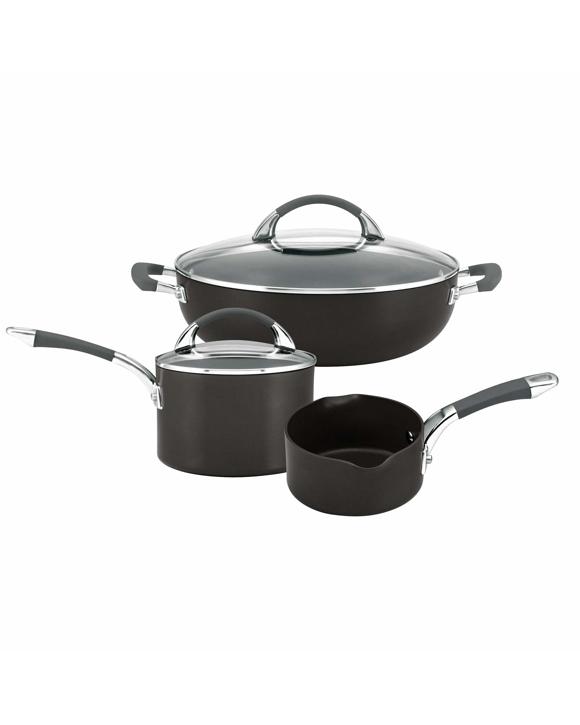 Anolon Endurance+ Nonstick Induction 3 Piece Essentials Cookware Set - Black
