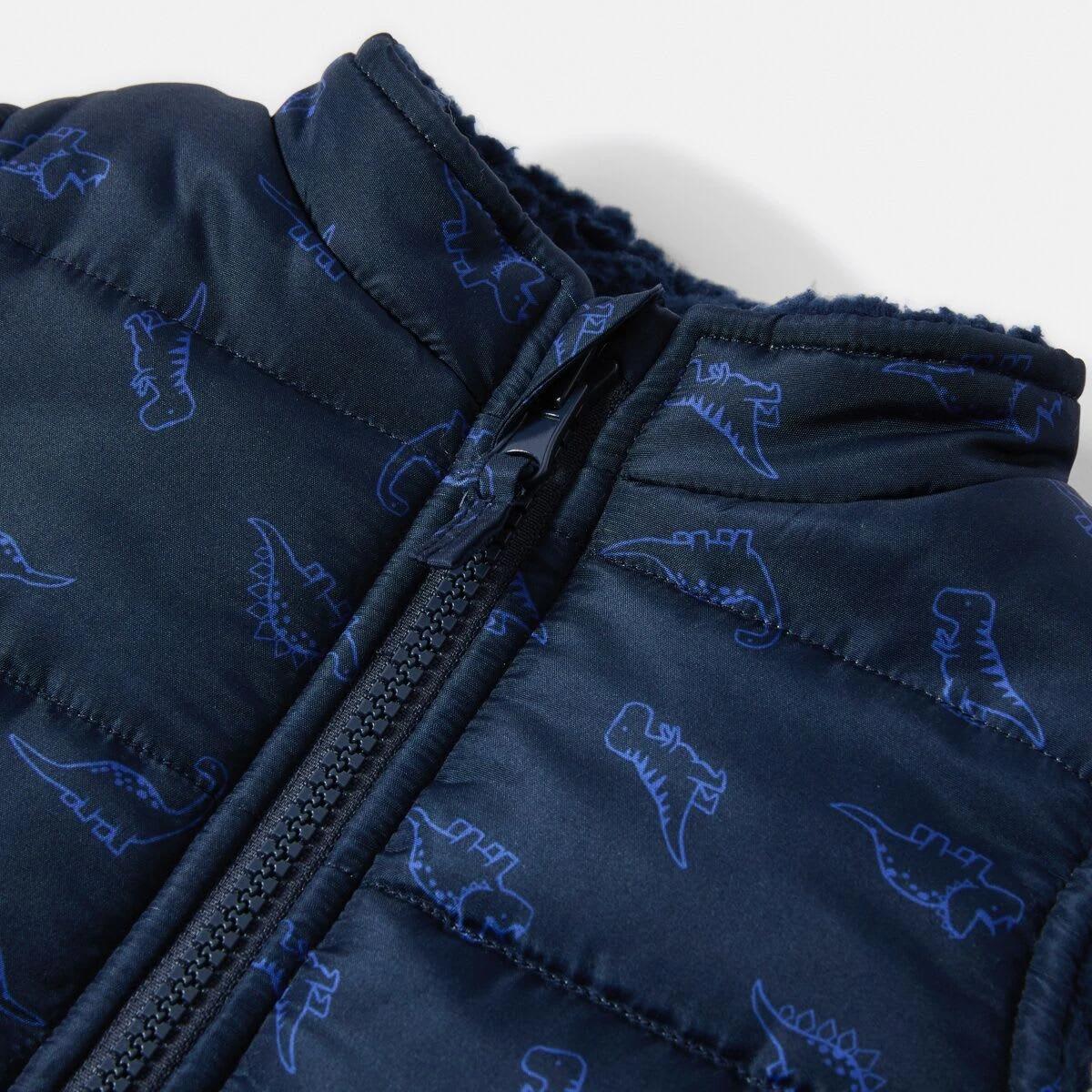 3 Reversible Puffer Vest Nvy Dinos, 3 of 3