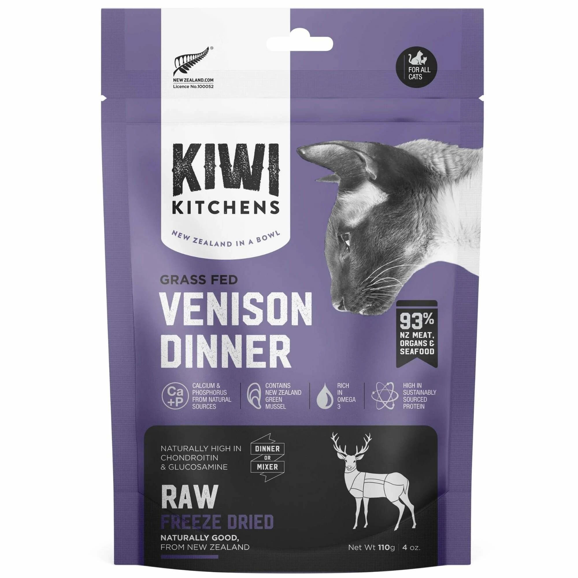 1 Kiwi Kitchens Freeze Dried Venison Cat Dinner 610g, 1 of 2