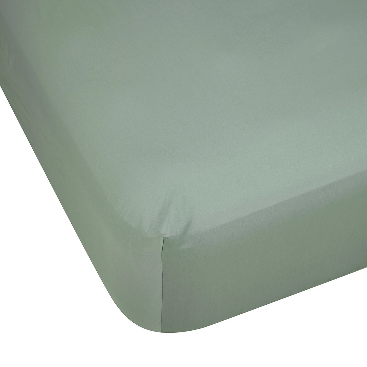1 500 Thread Count Cotton Fitted Sheet - Double Bed, Sage, 1 of 3