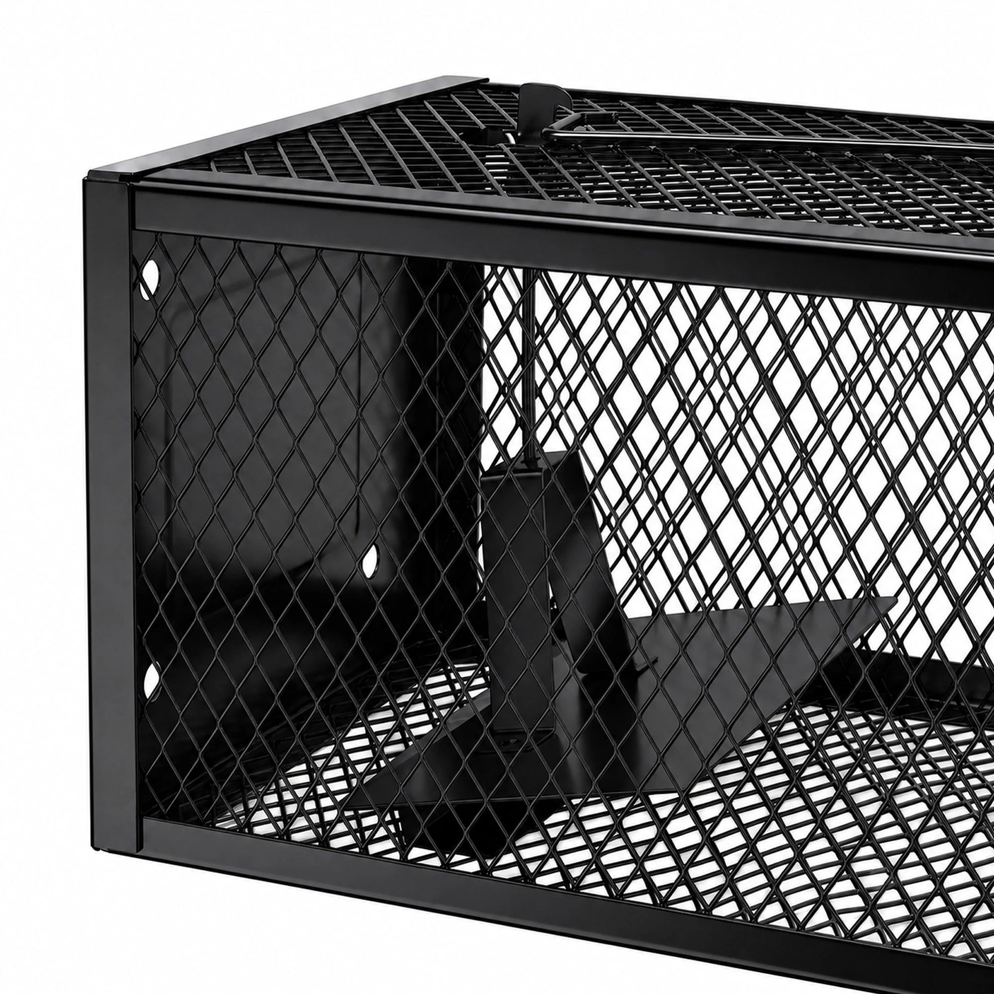 4 Toque Mouse Trap Humane Live Catch Rat Cage Reusable Zinc Iron Garage Black 2pc, 4 of 8