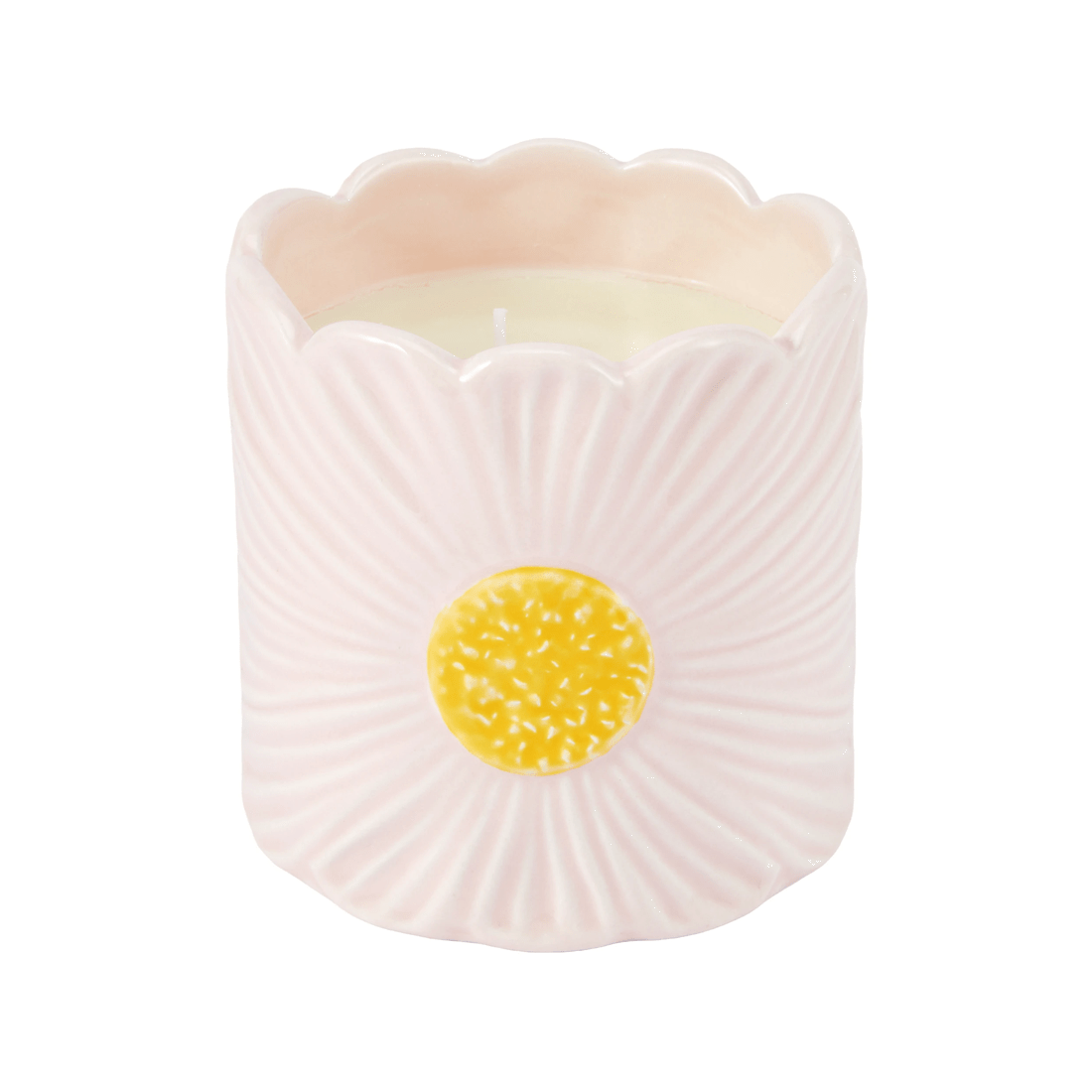 2 Peony and Amber Flower Ceramic Candle, 2 of 5