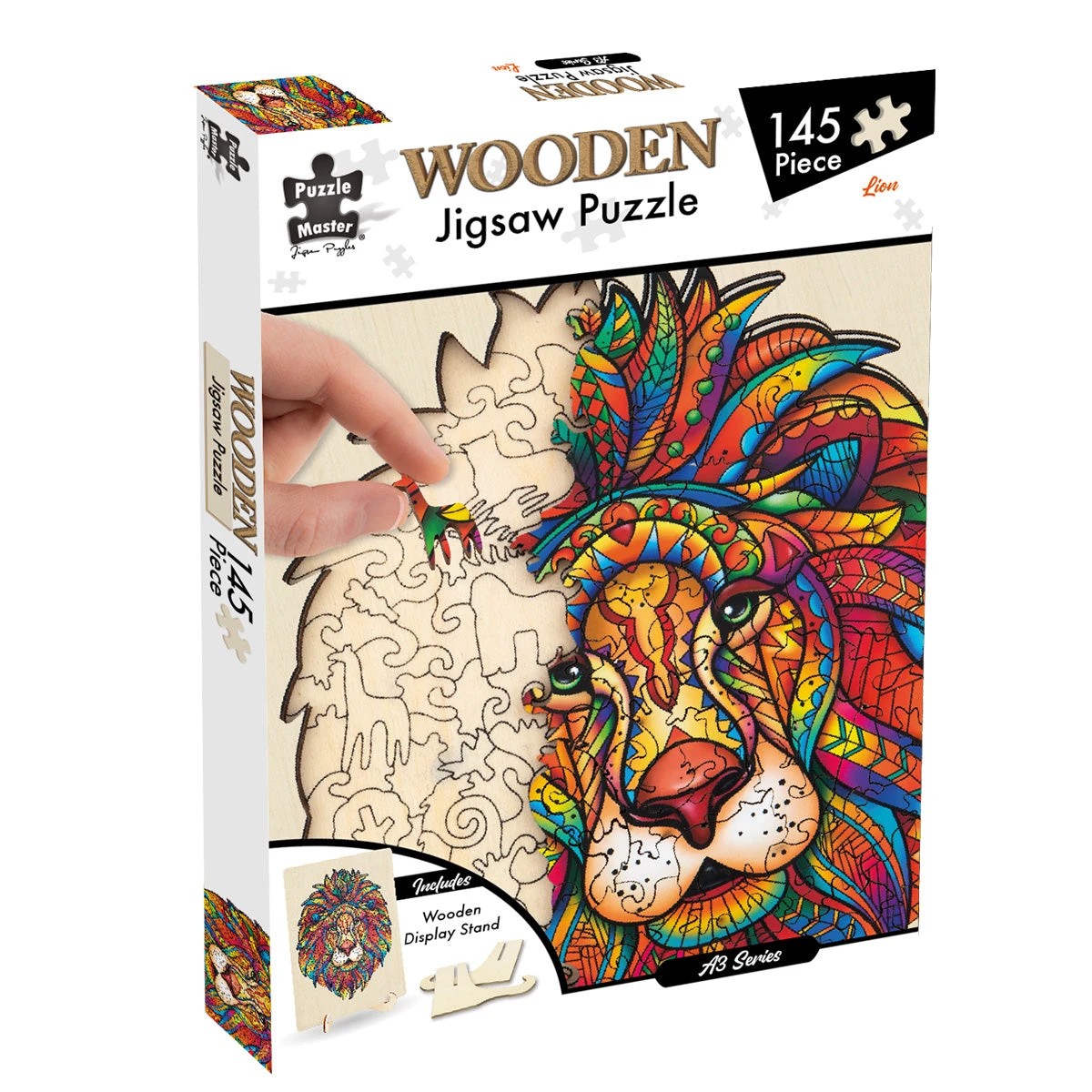 1 Puzzle Master 145 Piece Wooden Jigsaw Puzzle Lion a3 Series, 1 of 4