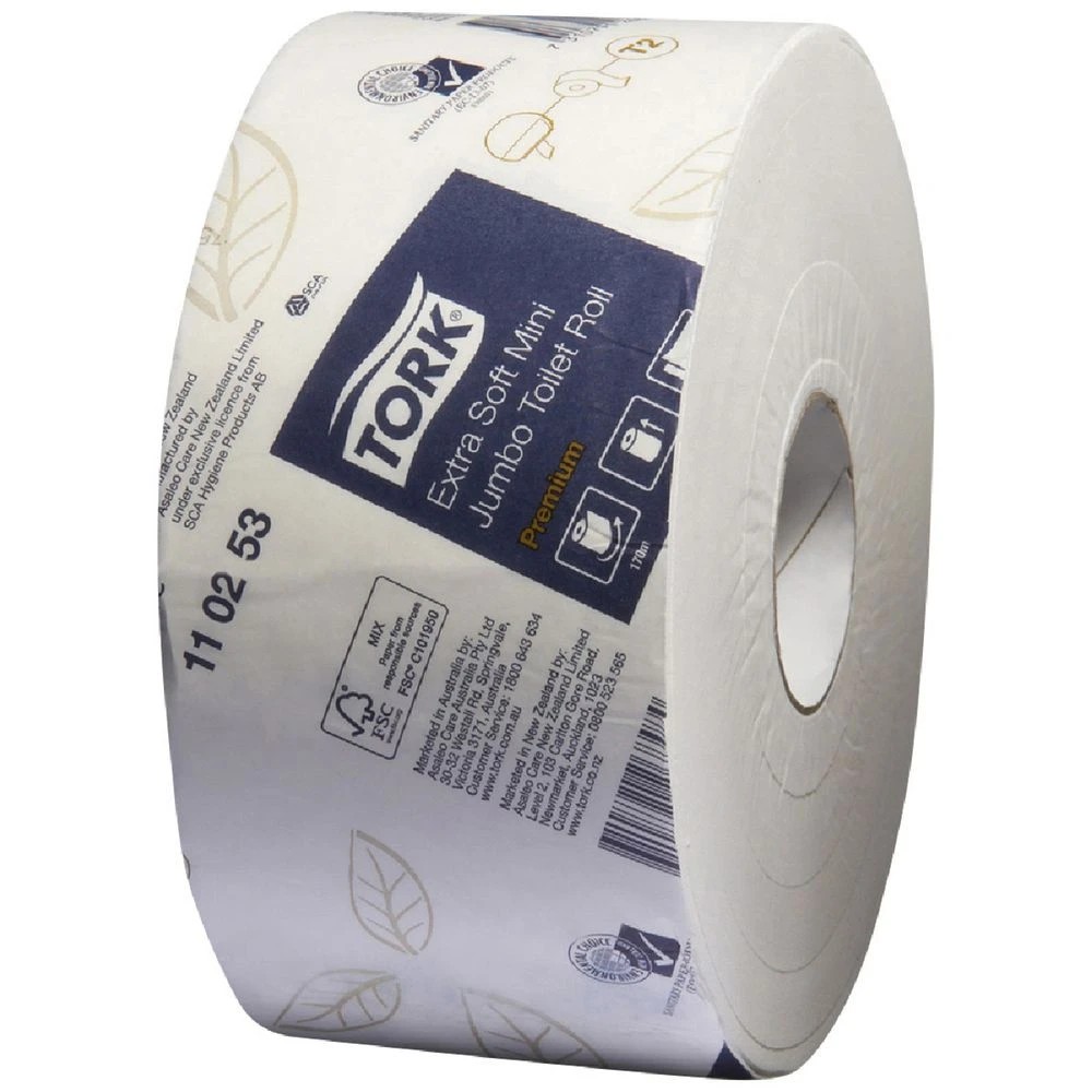 2 Tork T2 Toilet Paper Mini Jumbo Toilet Roll 12 Pack, 2 of 2