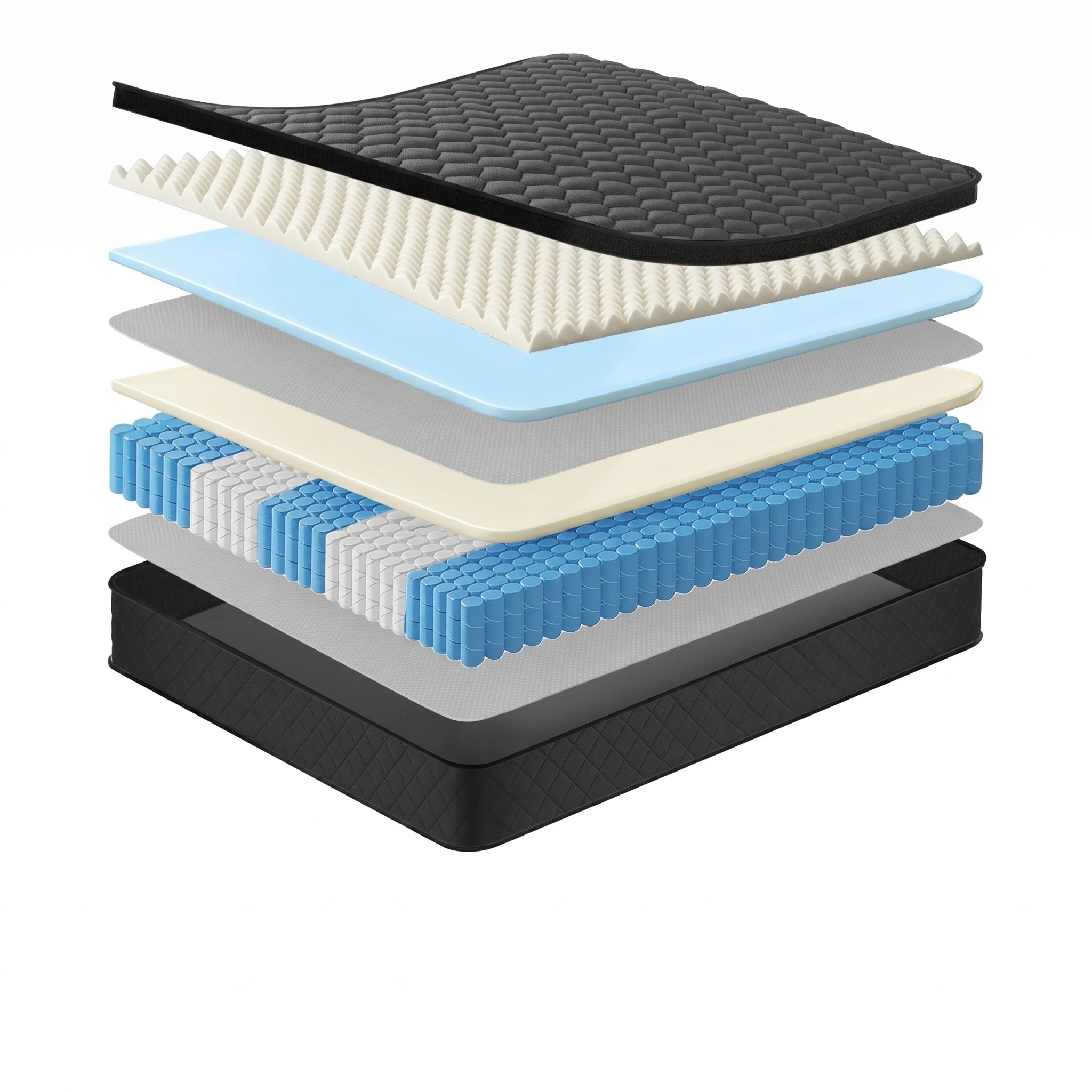 5 Giselle Bedding Mattress 34cm 5-Zone Pocket Spring Support - King Single Bed - Black, 5 of 9