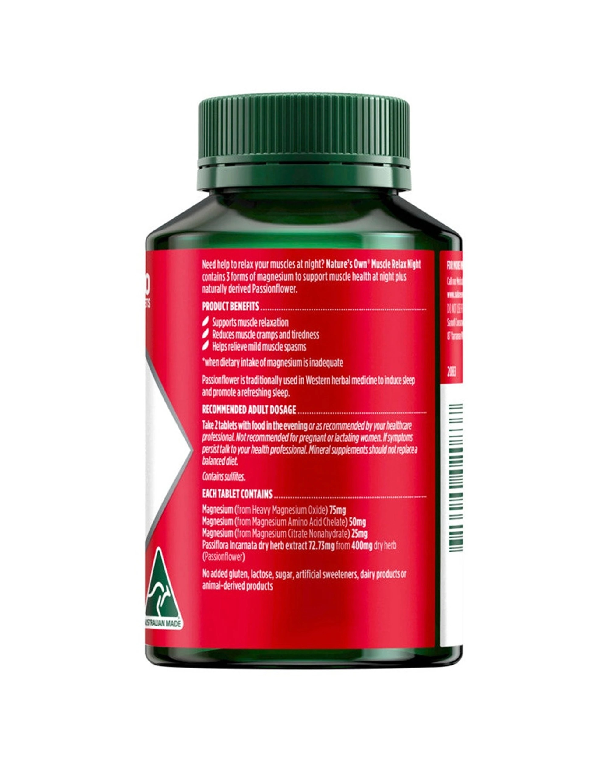 2 Nature's Own 120pc Muscle Relax Night Tablets Magnesium Supplement, 2 of 7