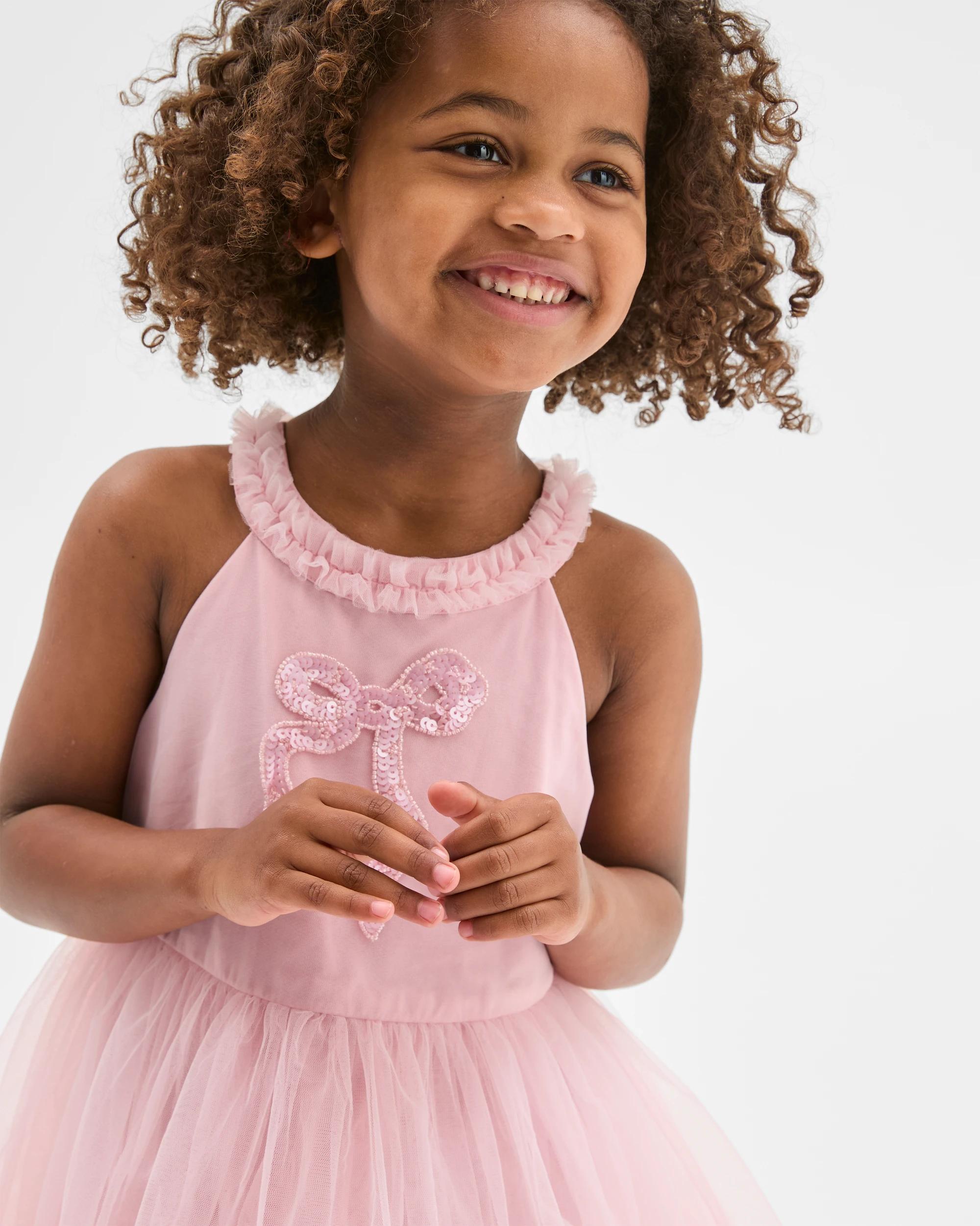 2 Target Kids Sleeveless Halter Neck Tulle Occasion Dress PINK, 2 of 9