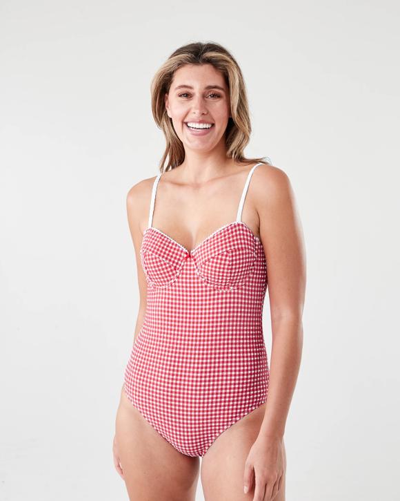 Gingham Balconette One Piece Swimsuit