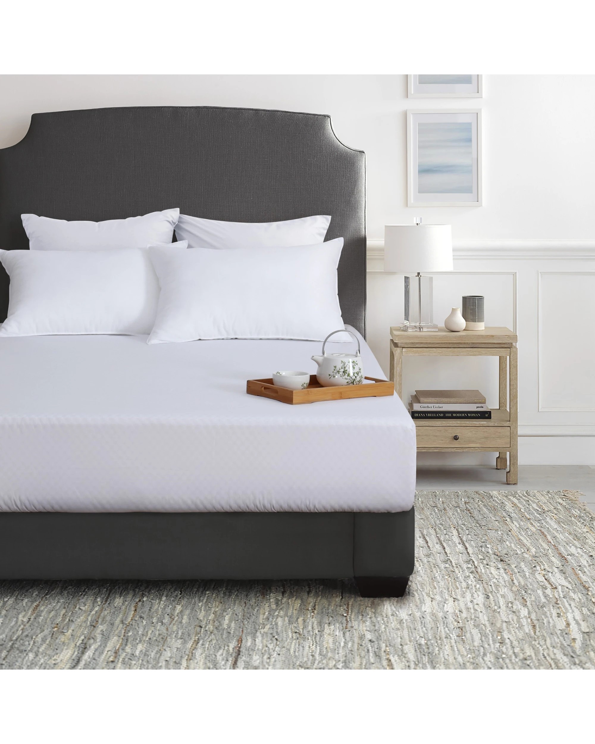 1 Dreamaker Bamboo Cotton Jersey Waterproof Mattress Protector - Super King Bed - White, 1 of 4