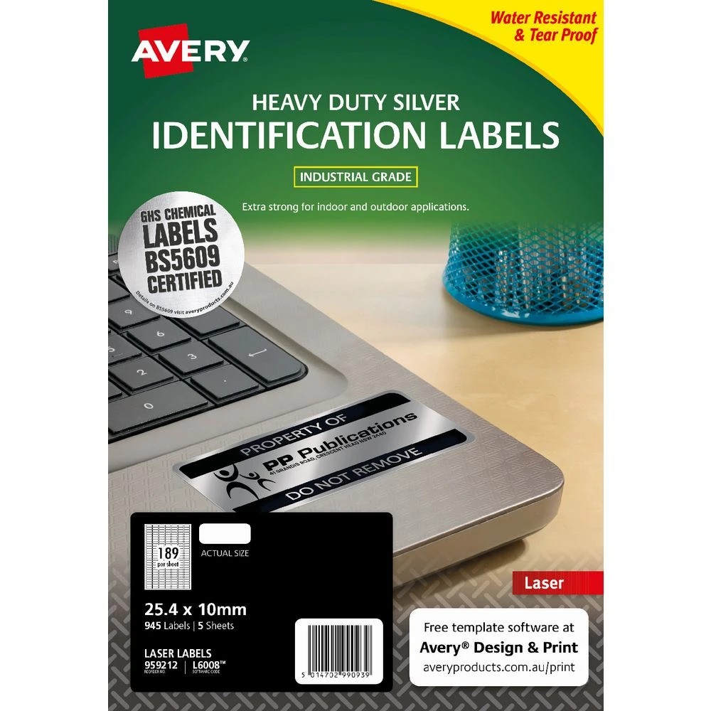 2 Avery 189UP Heavy Duty Laser Labels Silver 5 Sheets, 2 of 4