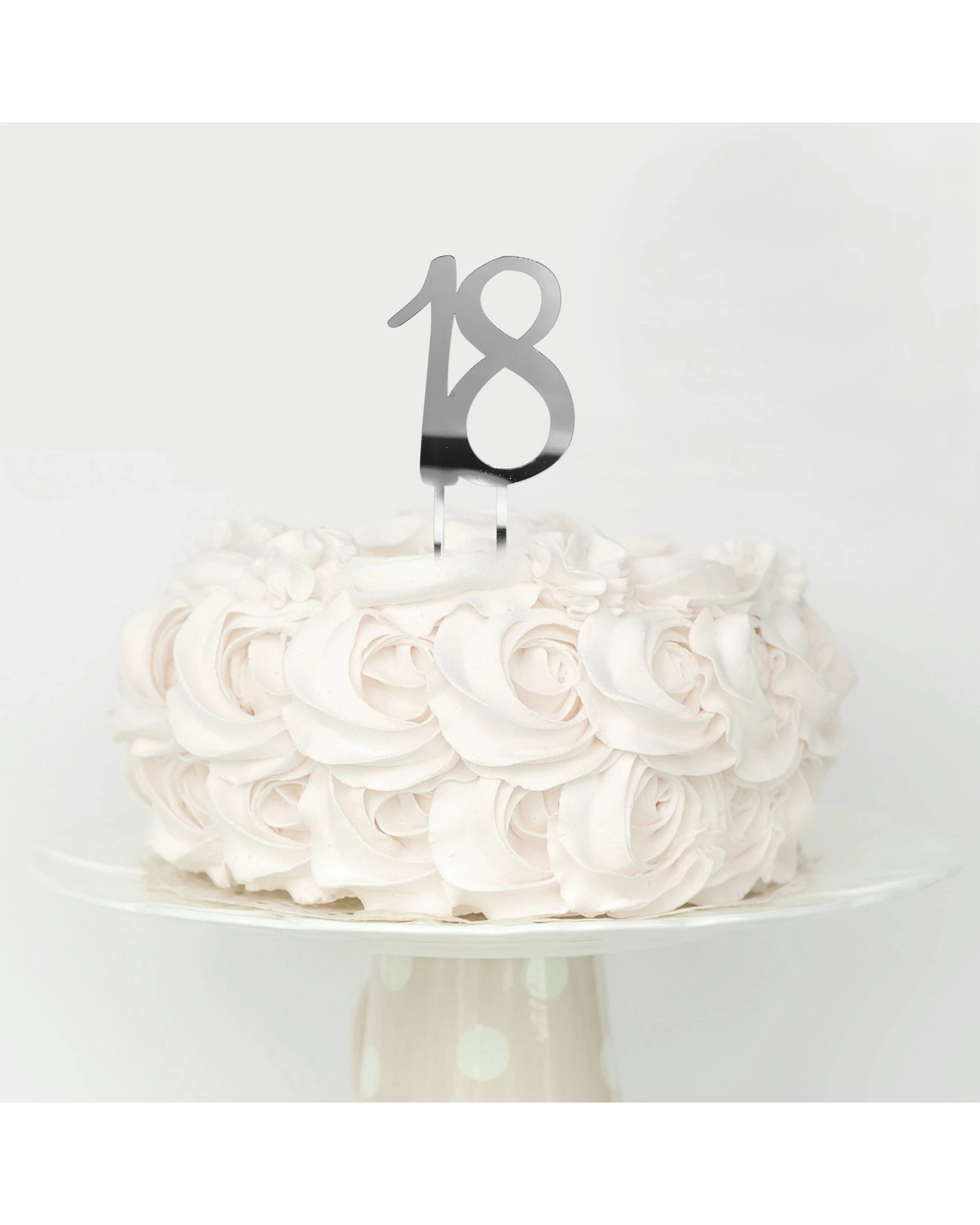 2 JD Party 18 Mirror Cake Topper - Silver, 2 of 2
