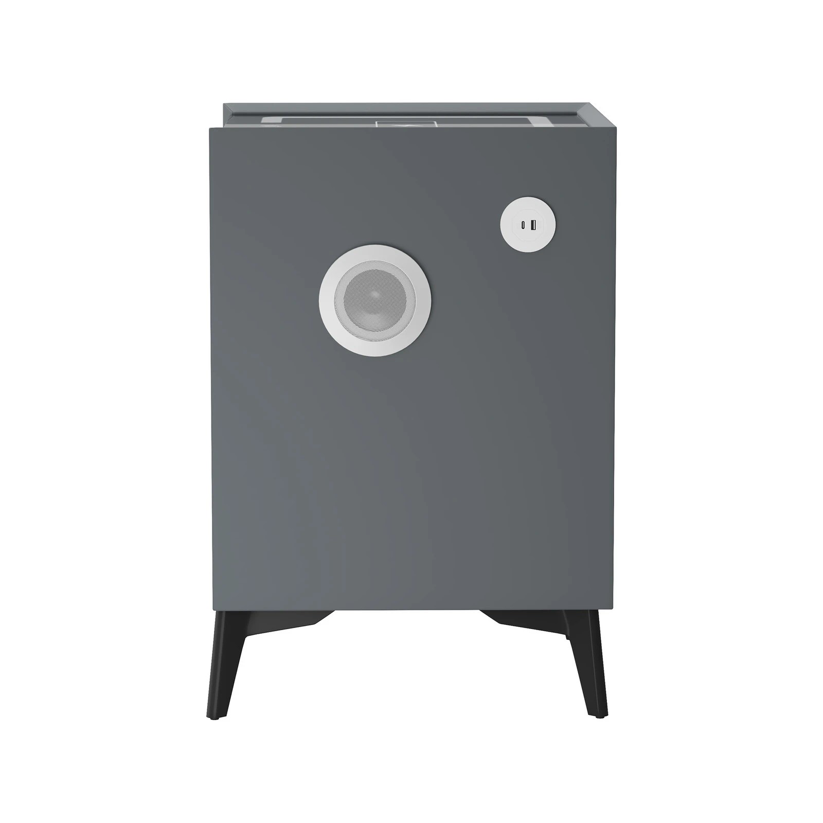 5 Oikiture Set of 2 Smart Bedside Tables Wireless Charging LED Lights 3 Drawers - Grey, 5 of 7