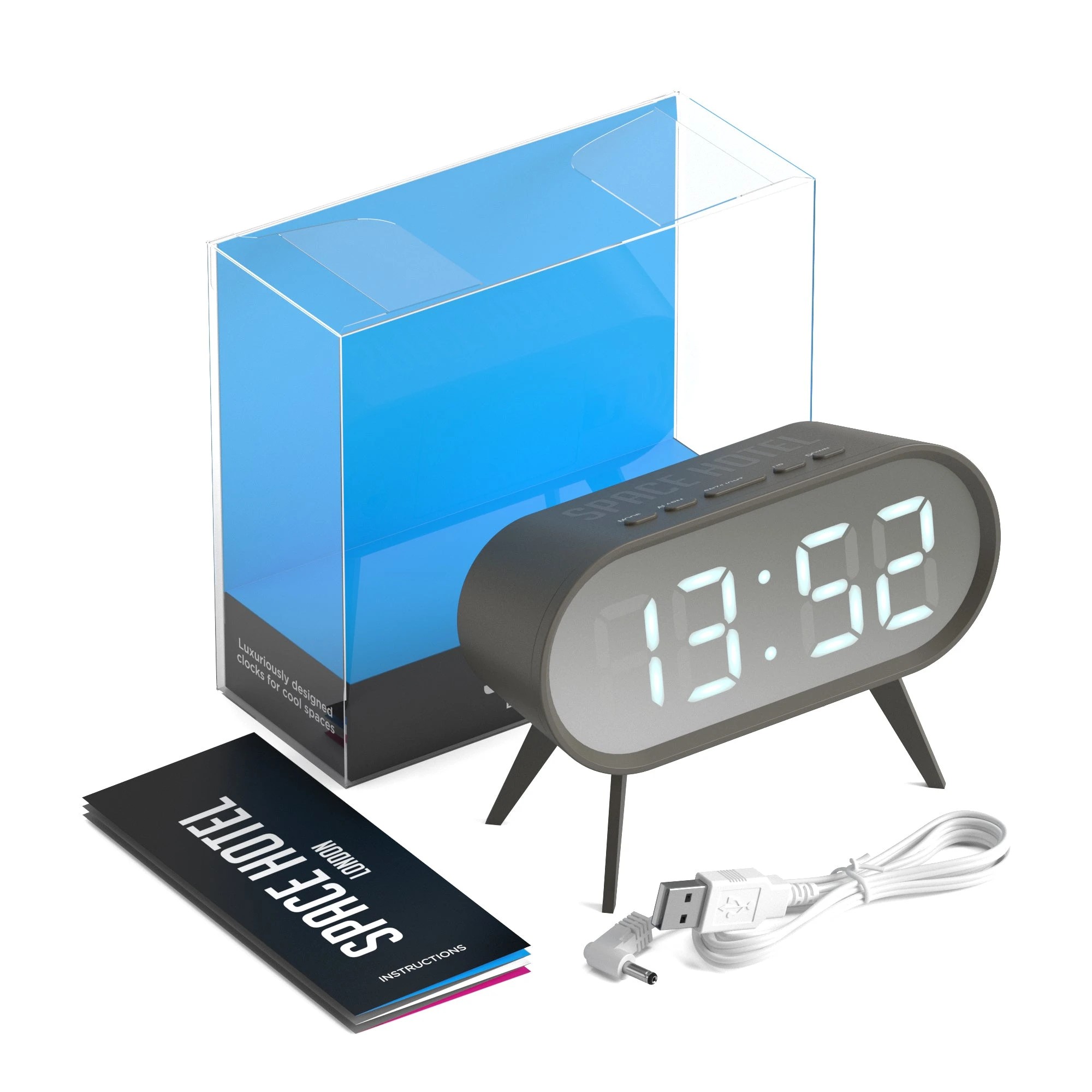 4 Newgate Space Hotel Cyborg Led Alarm Clock Grey - Grey, 4 of 9