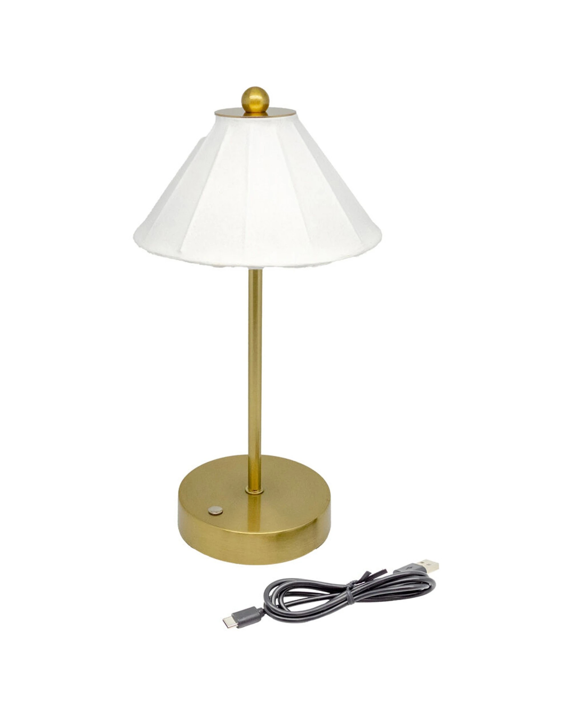 2 Boyle Rechargeable LED Table Lamp Silk Cone Shade Adjustable Lighting - Multi, 2 of 9