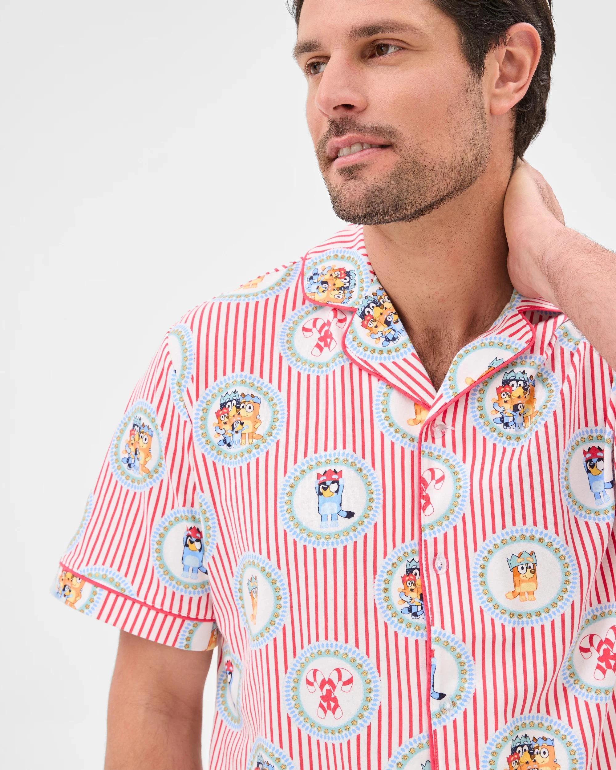 3 Family Matching Christmas Bluey Mens Australian Cotton Pyjama Set BLUEY, 3 of 8