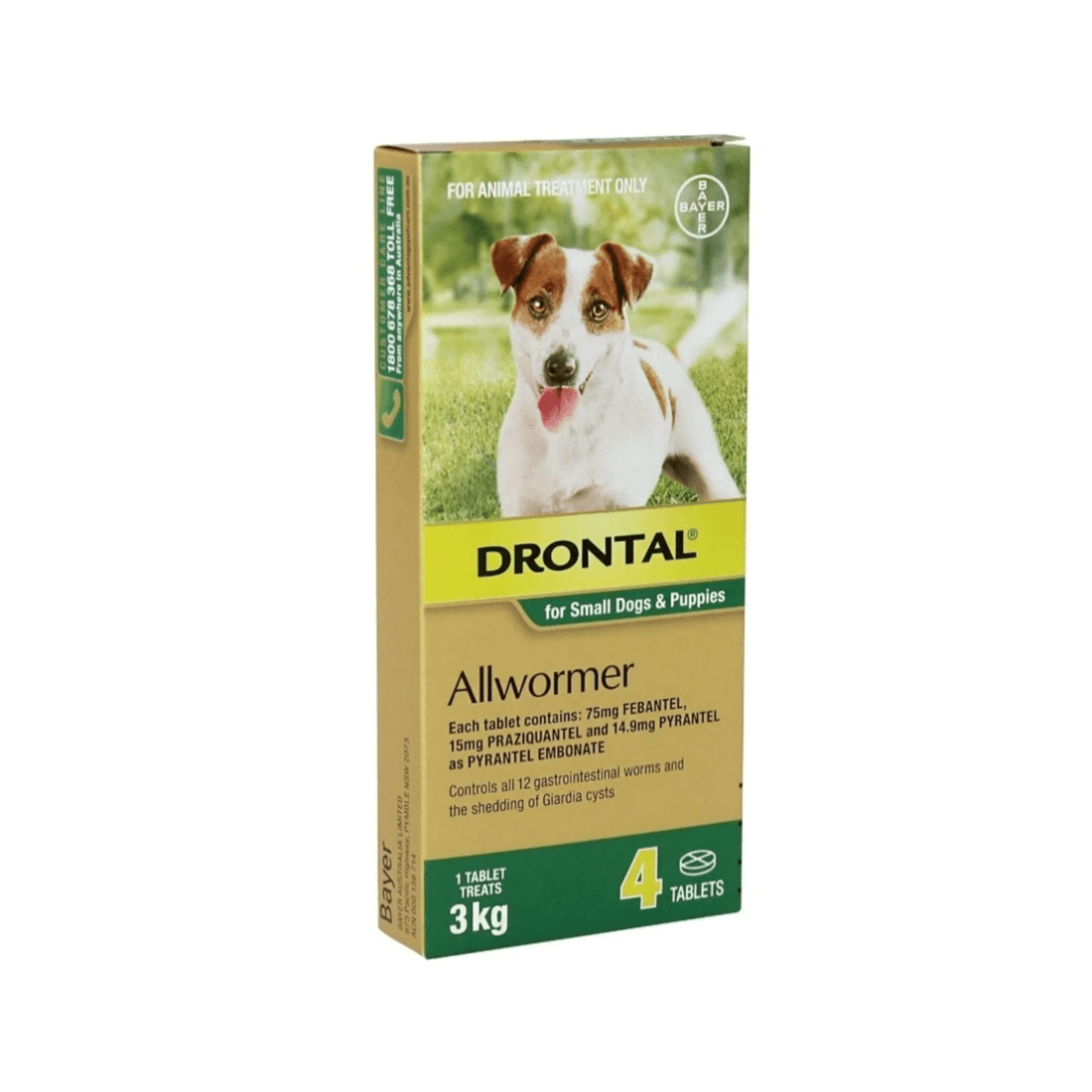1 Drontal Allwormer Tabs Small Dogs 4 Pack, 1 of 1