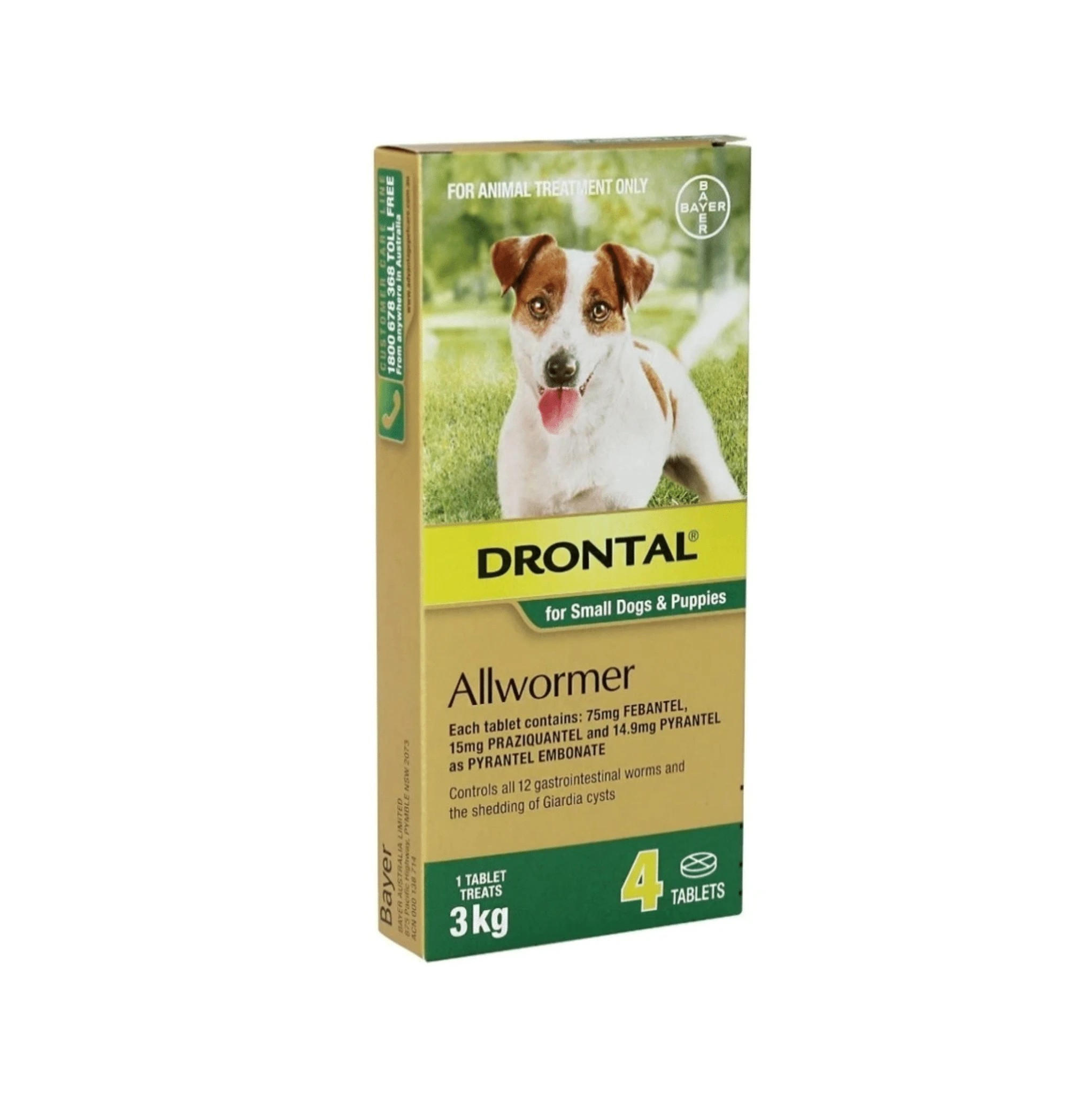 1 Drontal Allwormer Tabs Small Dogs 4 Pack, 1 of 1
