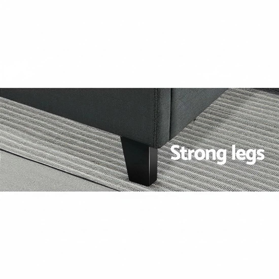 6 Artiss Bed Frame Double Size Charcoal TINO - Charcoal, 6 of 7