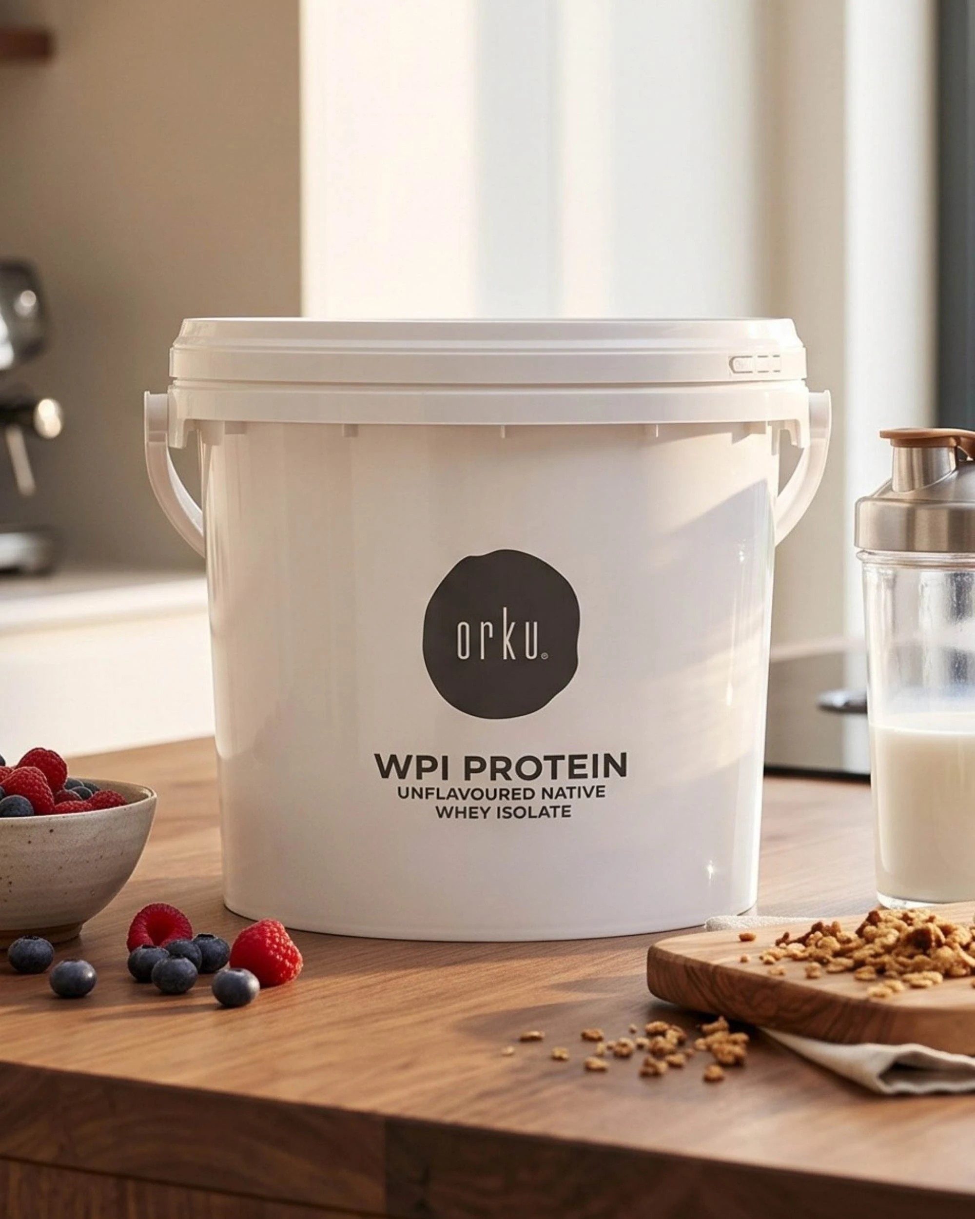 2 Orku 500g Whey Protein Isolate Powder WPI 90% Unflavoured Native Tub, 2 of 3