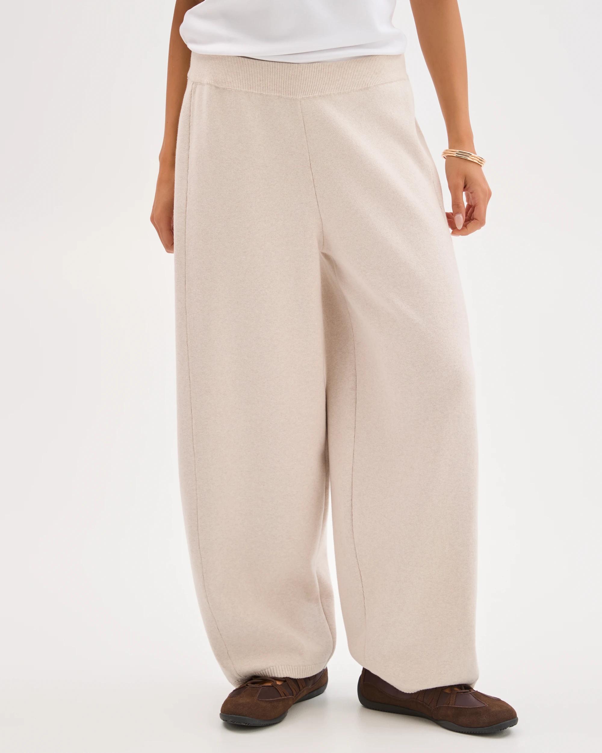 2 Lily Loves Australian Cotton Blend Lounge Knit Pants OATMARLE, 2 of 7