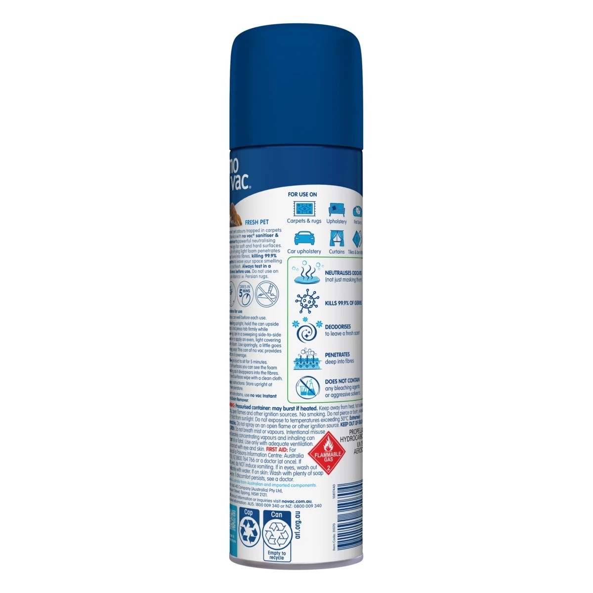 2 No Vac Fresh Pet Foaming Sanitiser and Deodoriser 418g, 2 of 2