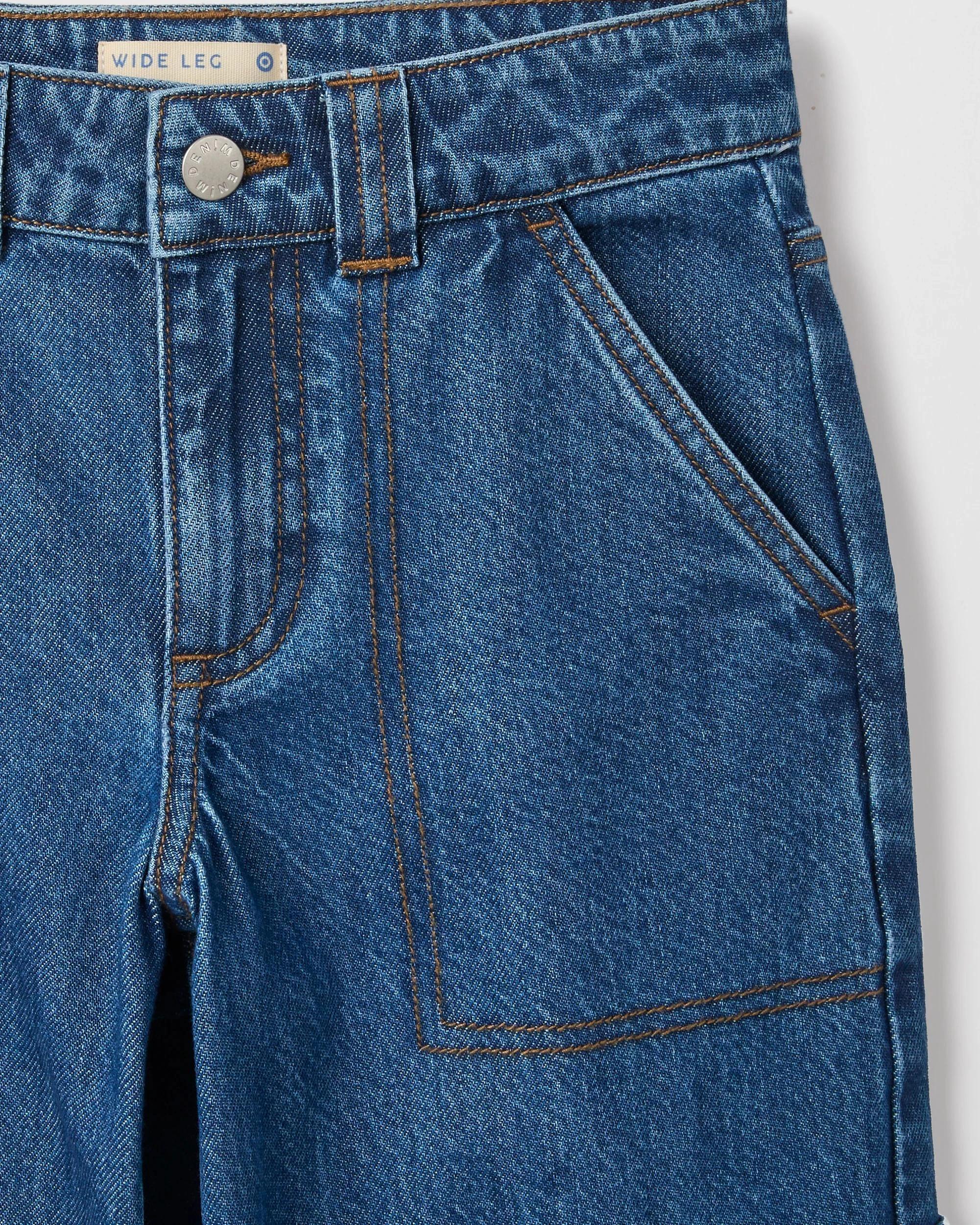 7 Target Denim Cargo Wide Leg Jeans INDIGO WASH, 7 of 7