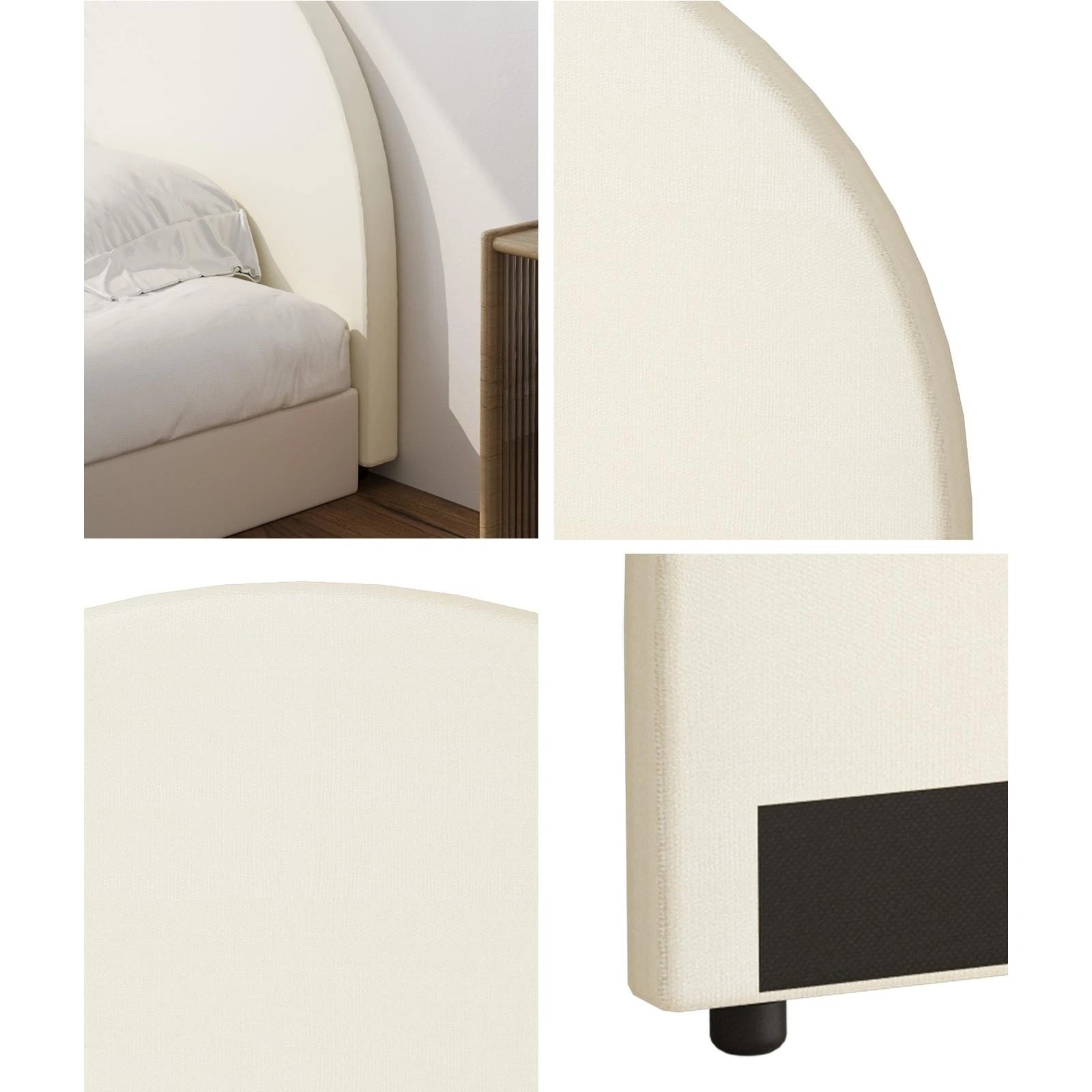 6 Oikiture Bed Head King Size Headboard Bedhead
 - Beige, 6 of 10