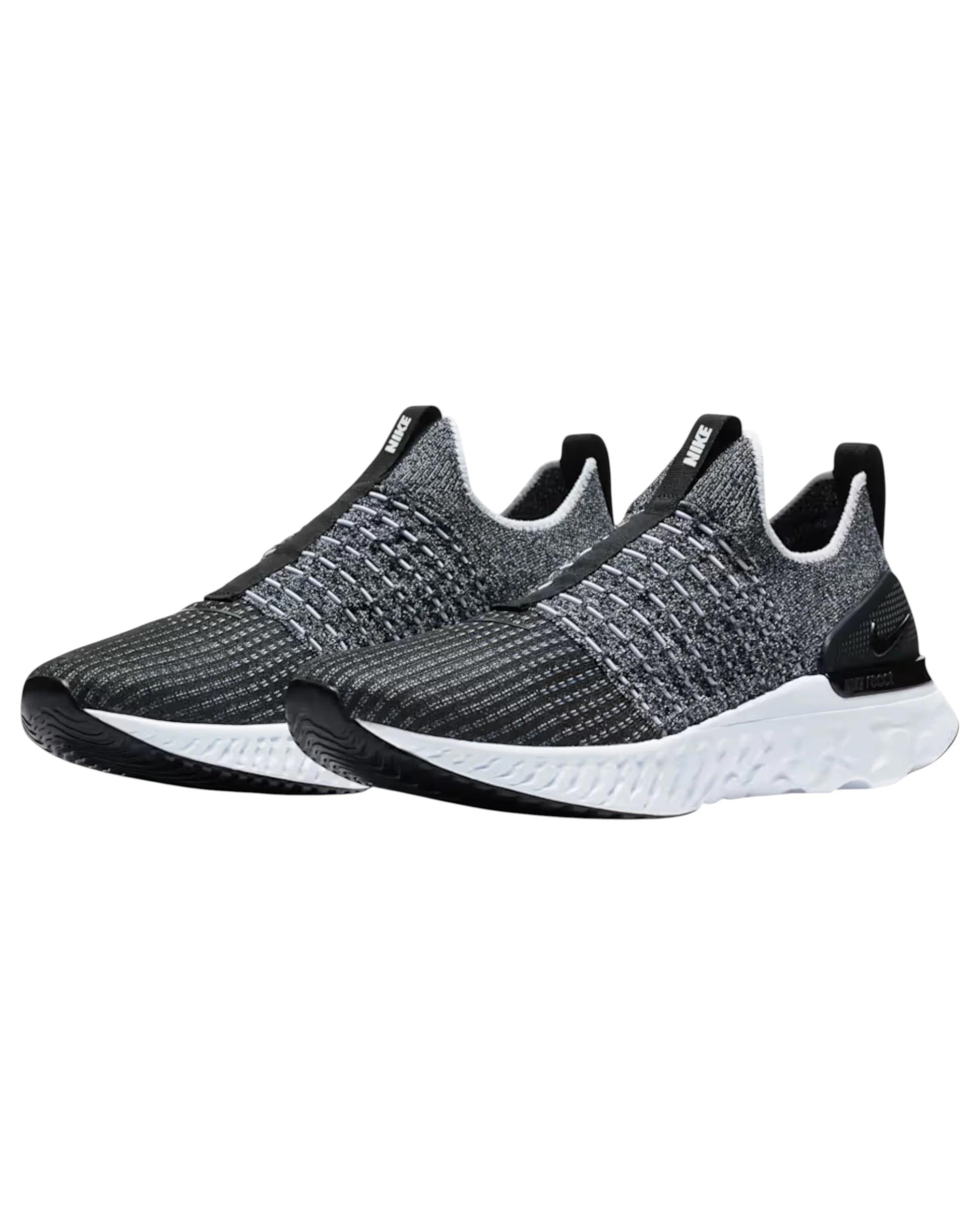 7 Nike Mens Phantom Run 2 Athletic Shoes BLACK/WHITE, 7 of 8