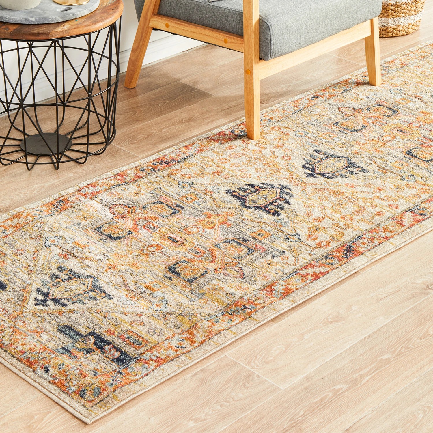 1 Common Ground Rugs Eterna 850 400x80cm - Large Runner Power Loomed Pet Friendly Rug - Beige, 1 of 9