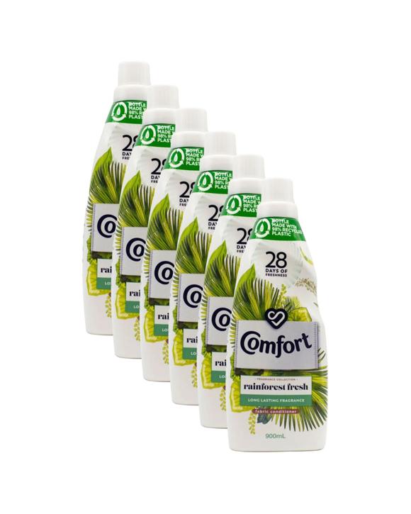 Comfort 6PK Fabric Conditioner Rainforest Fresh Fragrance 900ml - Multi