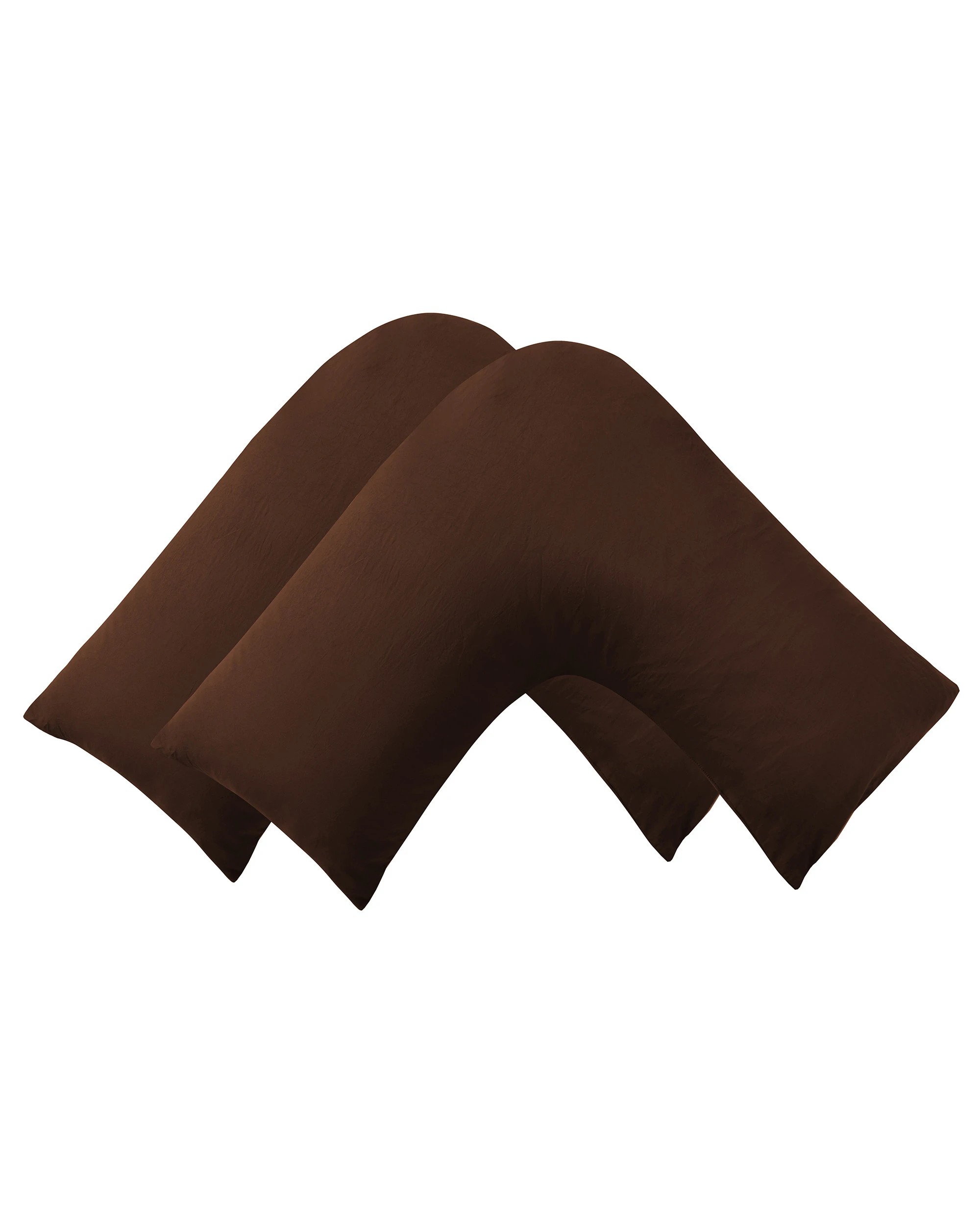 5 Dreamaker Superfine Washed Microfibre V-Shape Pillowcase Twin Pack - Chocolate, 5 of 6
