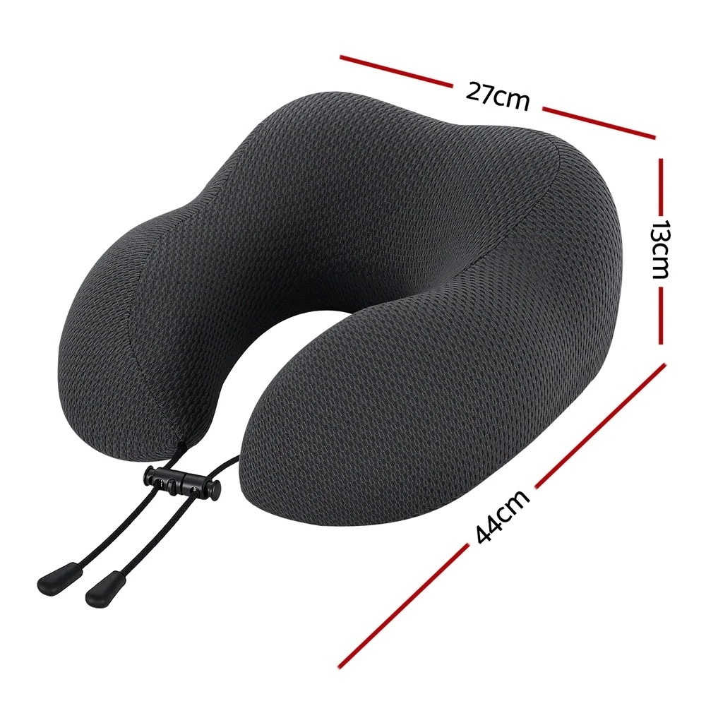 2 Giselle Bedding Travel Neck Pillow U-Shape Support Memory Foam Plane Car Cushion - Black, 2 of 7