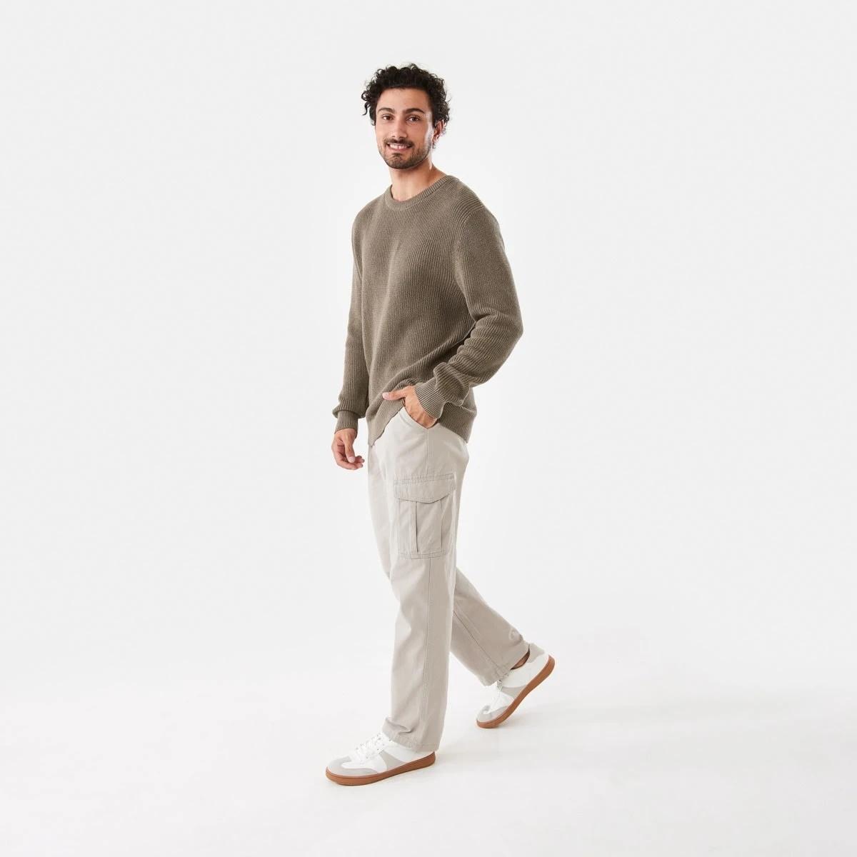 3 Textured Crew Knit Jumper Brn Eagle, 3 of 6