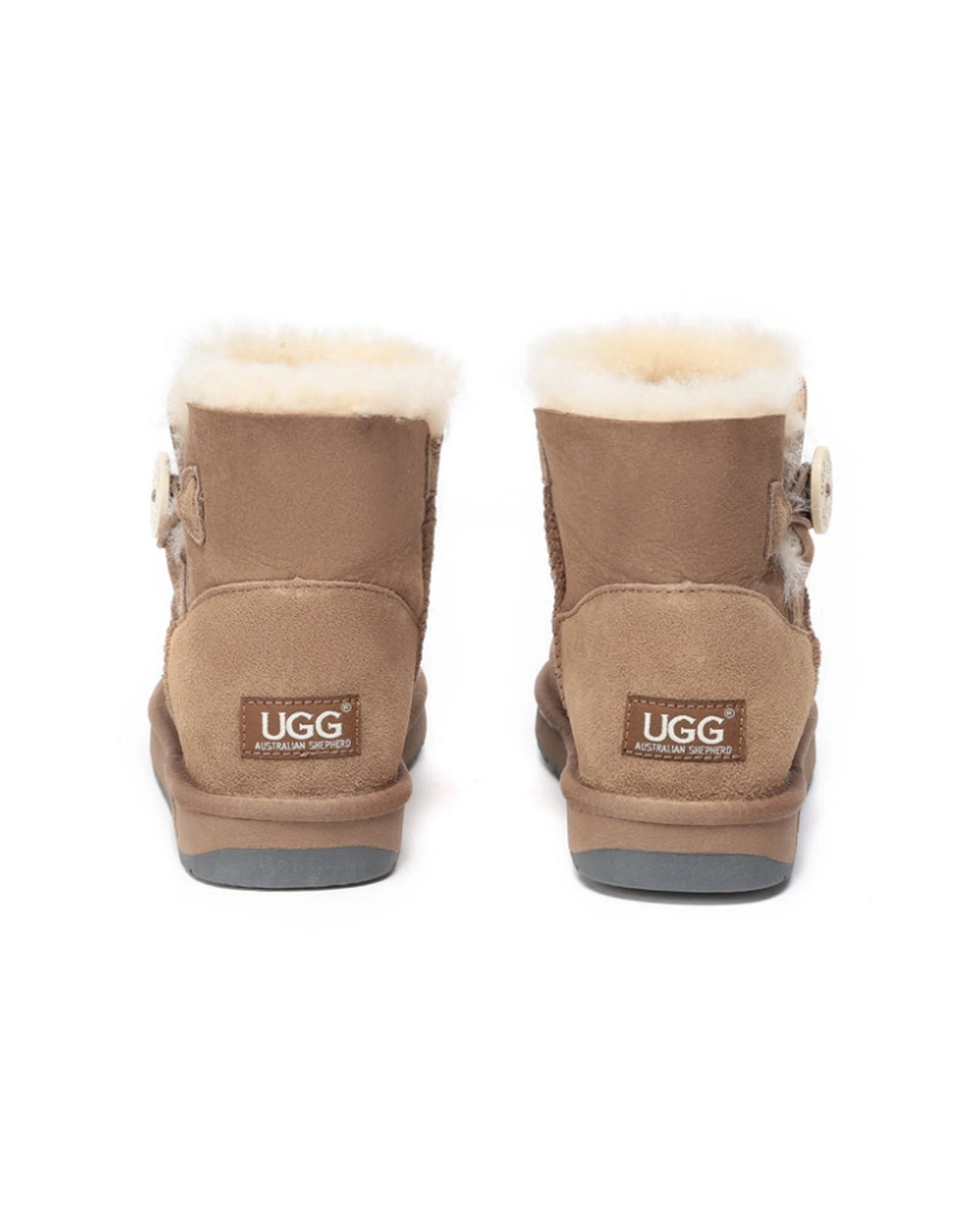 5 Australian Shepherd Ugg Unisex Mini Button Sheepskin Boots Chestnut - 37 - Brown, 5 of 6