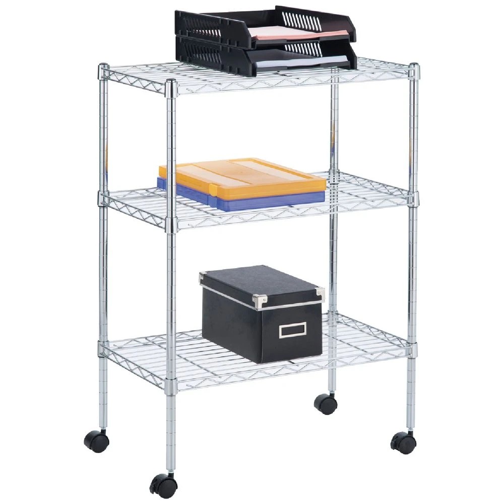 1 3 Tier Wire Shelving Unit Shelves Home Office Storage, 1 of 7