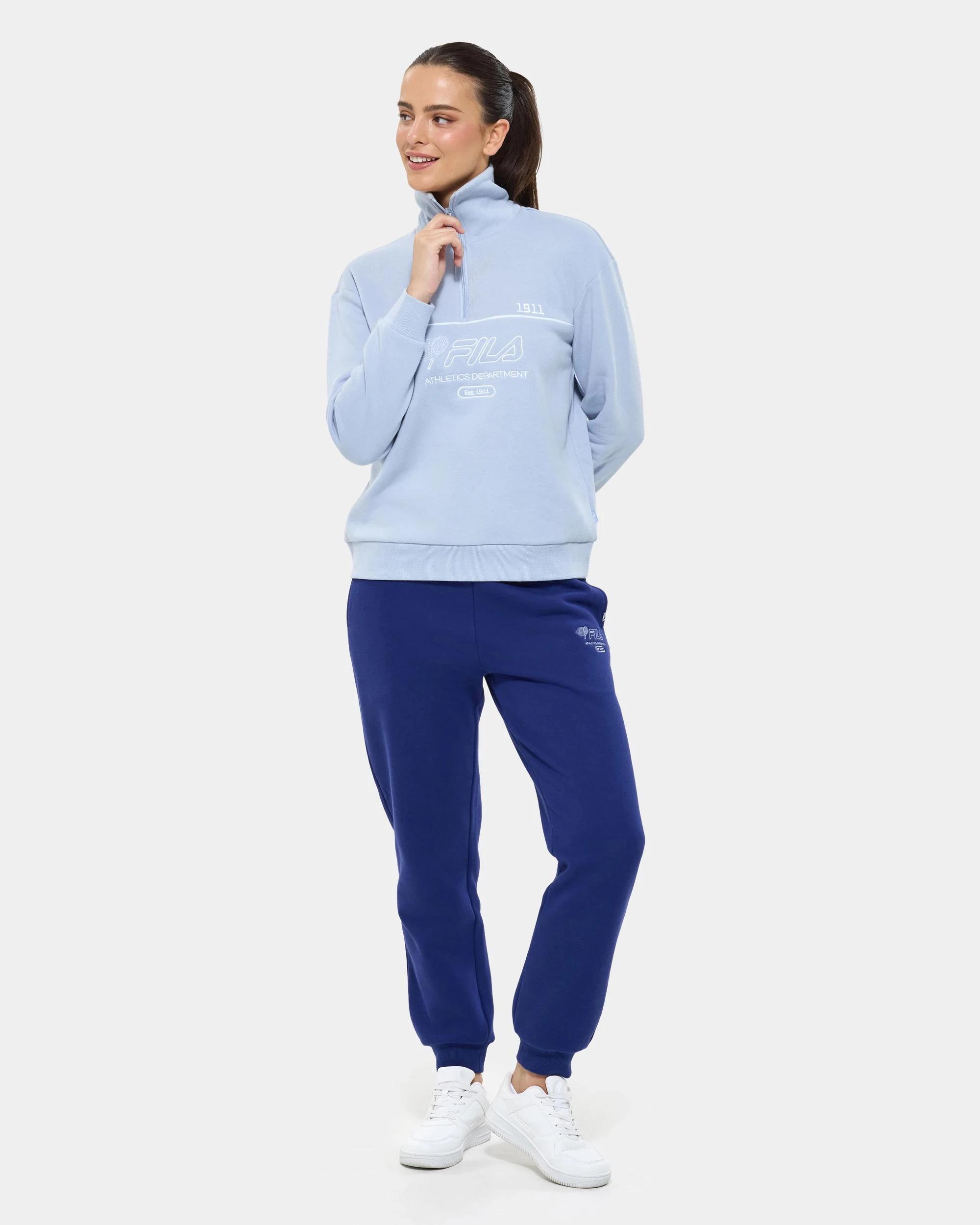 6 Fila Laila Quarter Zip Fleece Core Jumper ZEN BLUE, 6 of 6