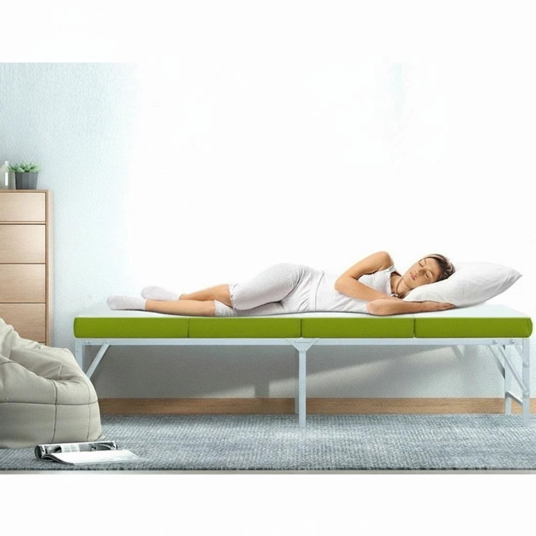 2 Giselle Bedding Foldable Mattress Folding Foam Single - Green, 2 of 5