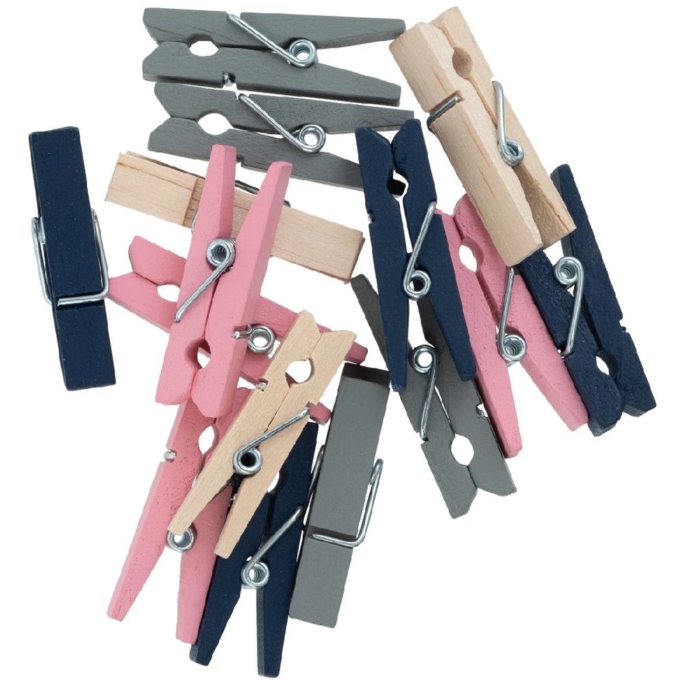 1 Otto Mini Wooden Clips Assorted 15 Pack, 1 of 2