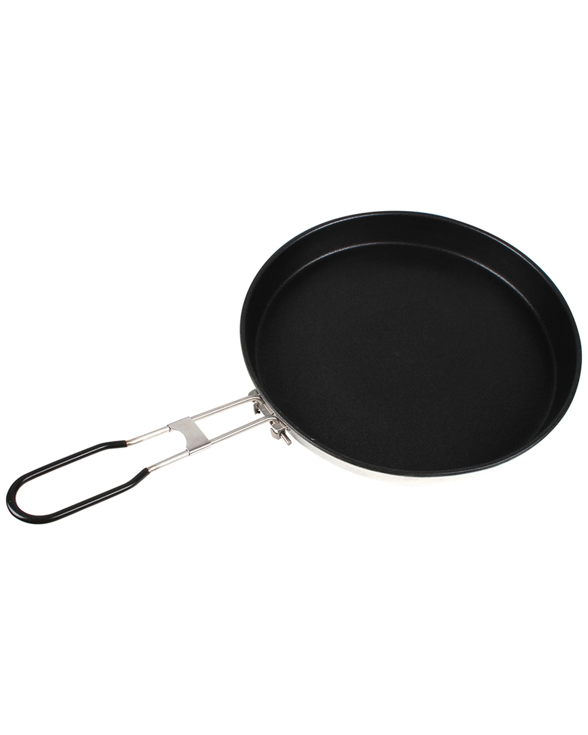 1 Wildtrak Aluminium Non-Stick Frying Pan Folding Handle Camping Cookware - Black, 1 of 3
