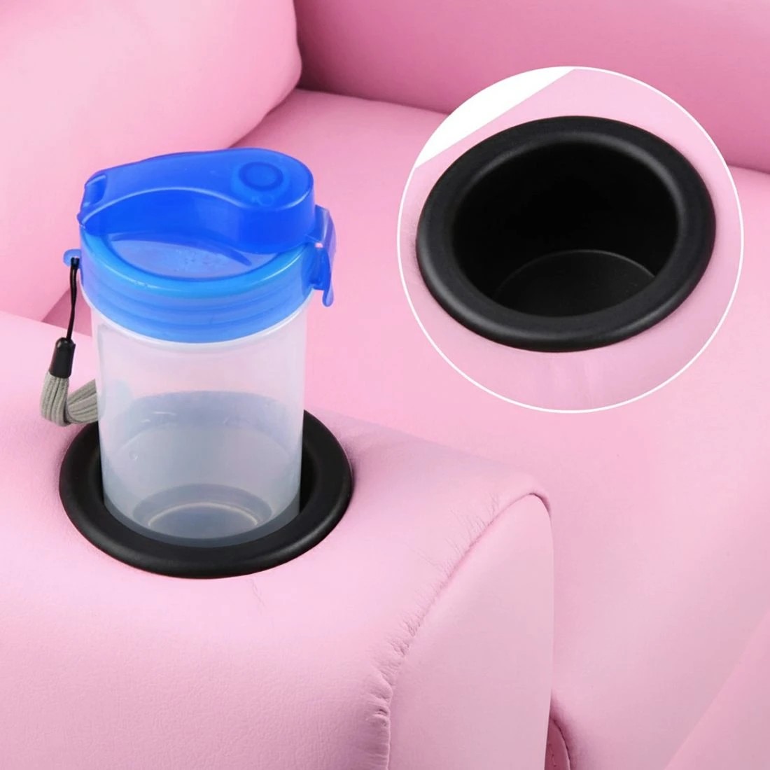 8 Keezi Kids Recliner Chair PU Leather Sofa Lounge Couch Children Armchair - Pink, 8 of 8