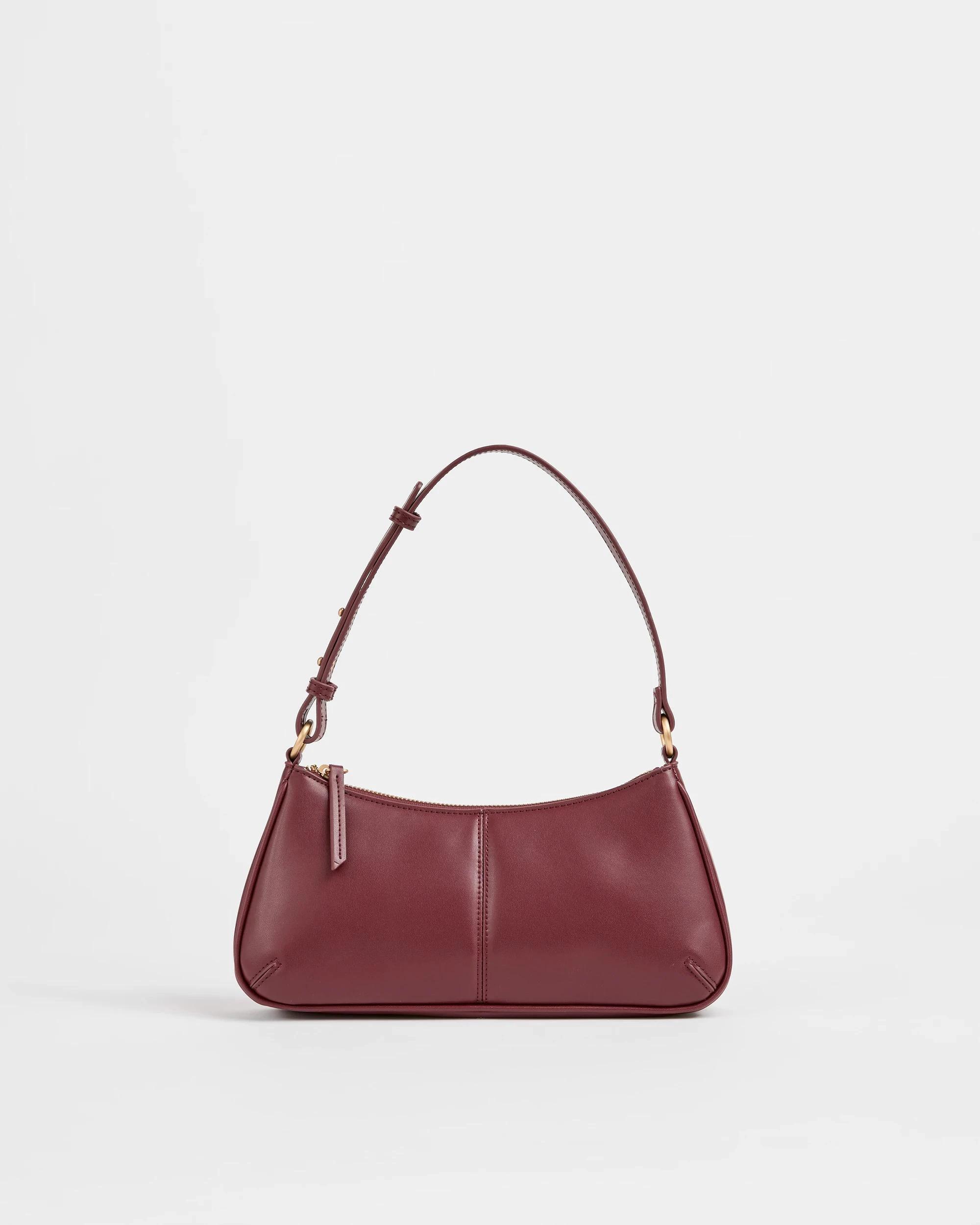 1 Target Mini Seamed Shoulder Bag BURGUNDY, 1 of 2