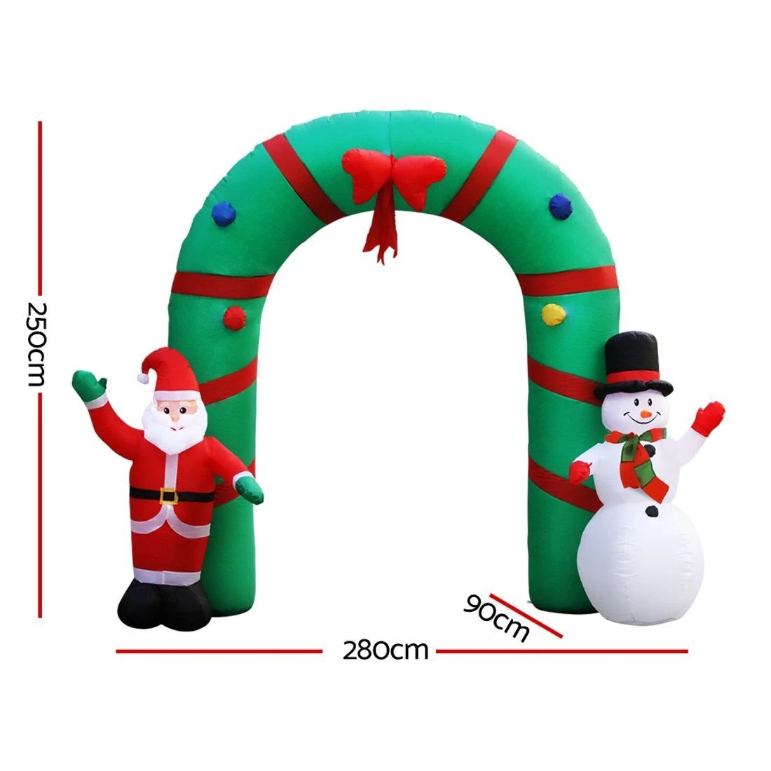 3 Jingle Jollys Christmas Inflatable Archwary 2.8M Illuminated Decorations - Multi, 3 of 7