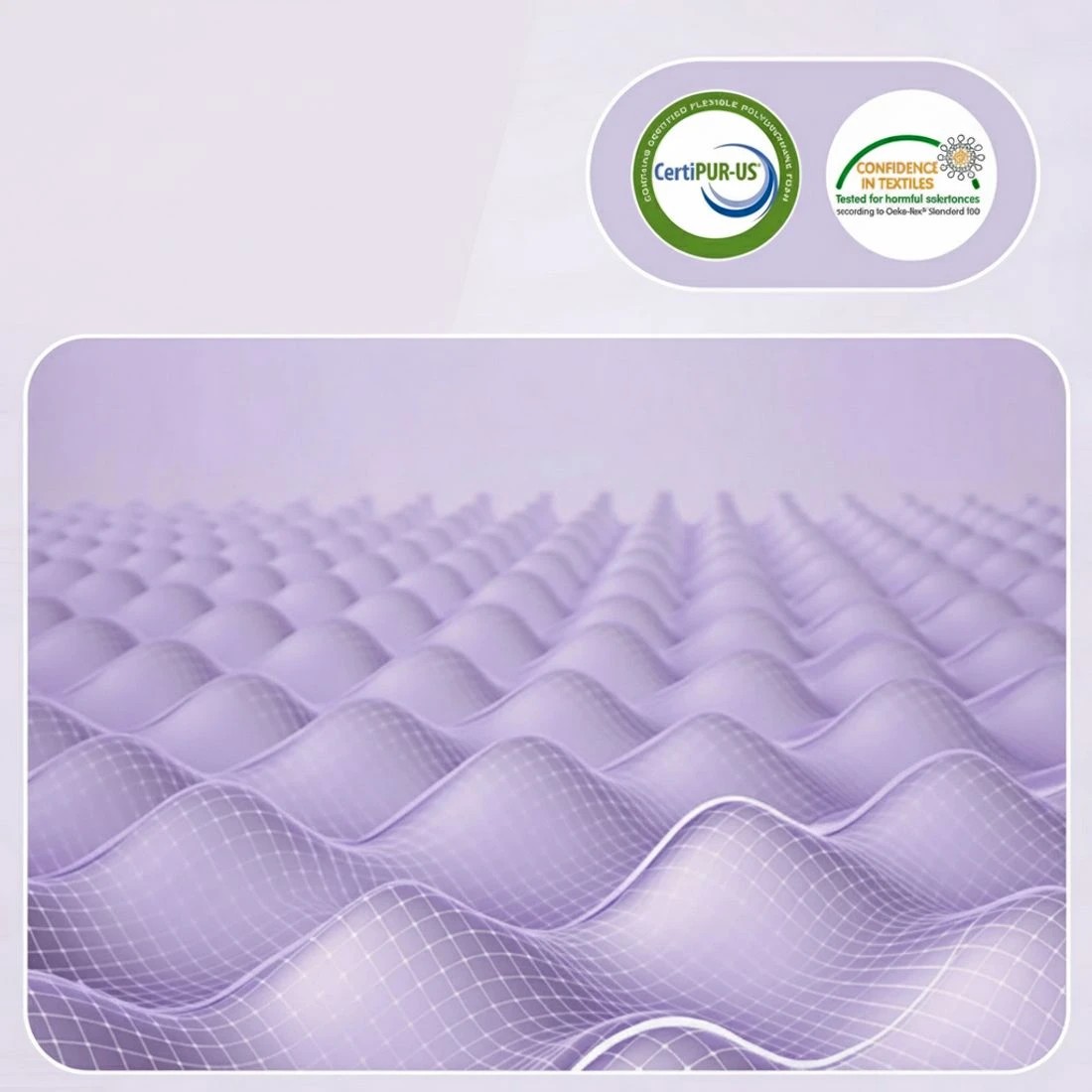 4 Giselle 5cm Memory Foam Mattress Topper Lavender Infused Egg Crate Pad Mat Single - Single Bed - Purple, 4 of 7