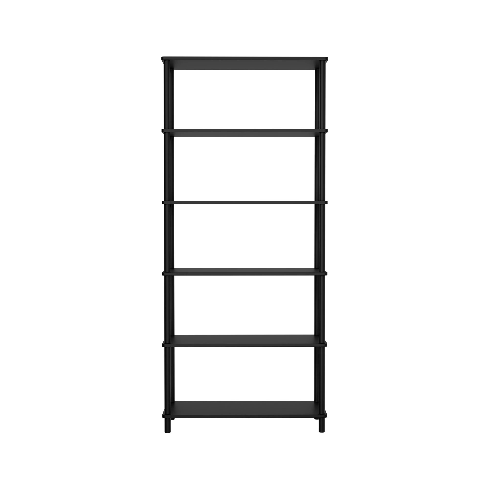 6 Oikiture Bookshelf 5 Tier Display Shelf Storage Shelves Stand Rack
 - black, 6 of 10
