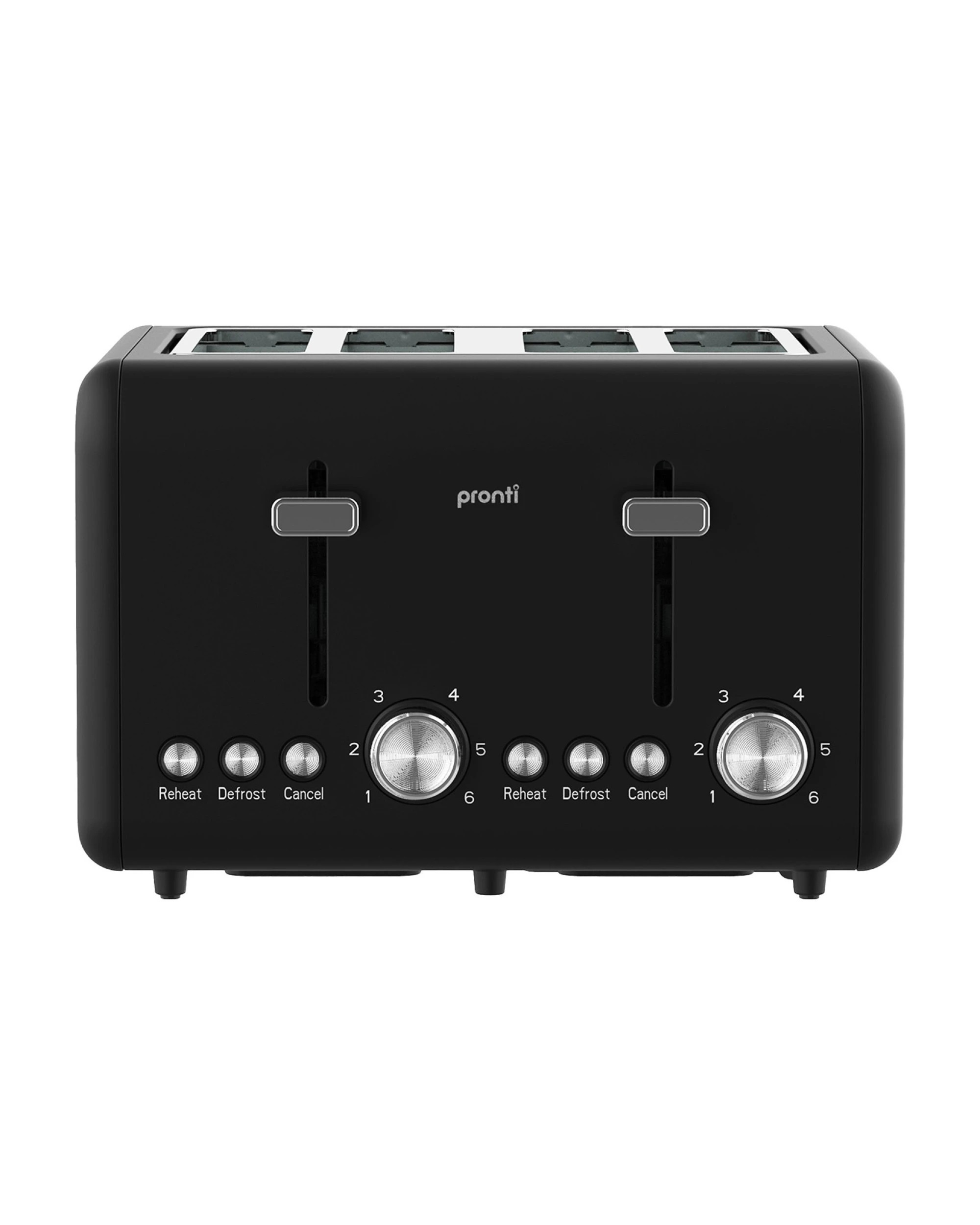3 Pronti Silver Noir Collection 4 Slice Toaster with Dual Controls, 3 of 6