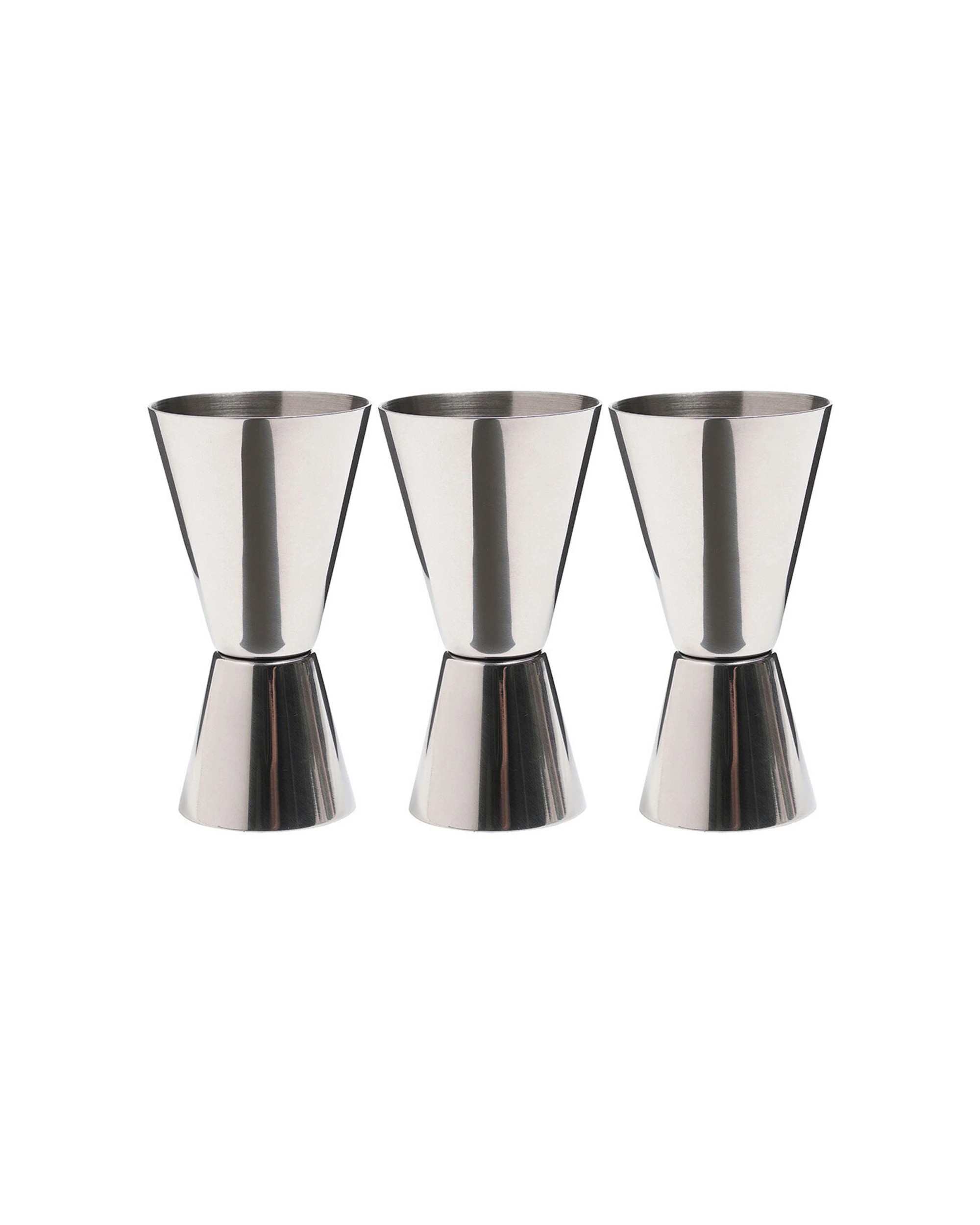 1 BarCraft 3PK Jigger Stainless Steel 25ml and 50ml Spirit Measuring Cups - Silver, 1 of 1